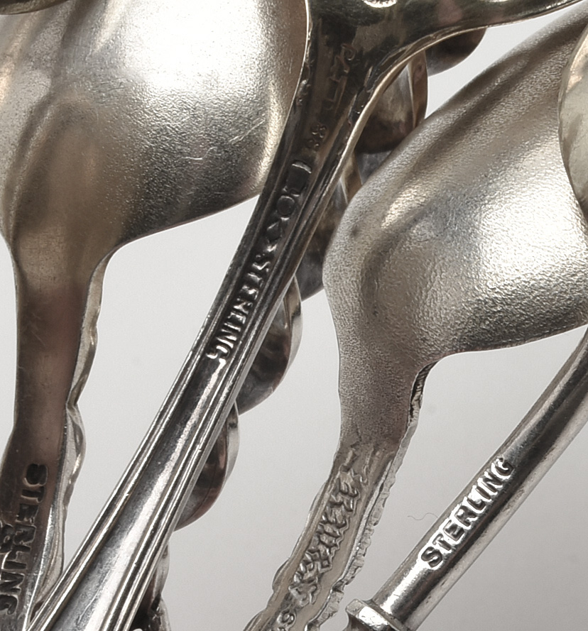 Collection of Antique Sterling Silver Demitasse and Tea Spoons