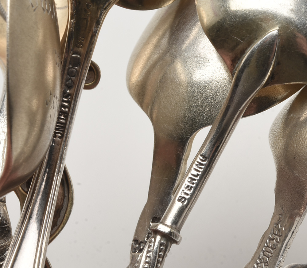 Collection of Antique Sterling Silver Demitasse and Tea Spoons