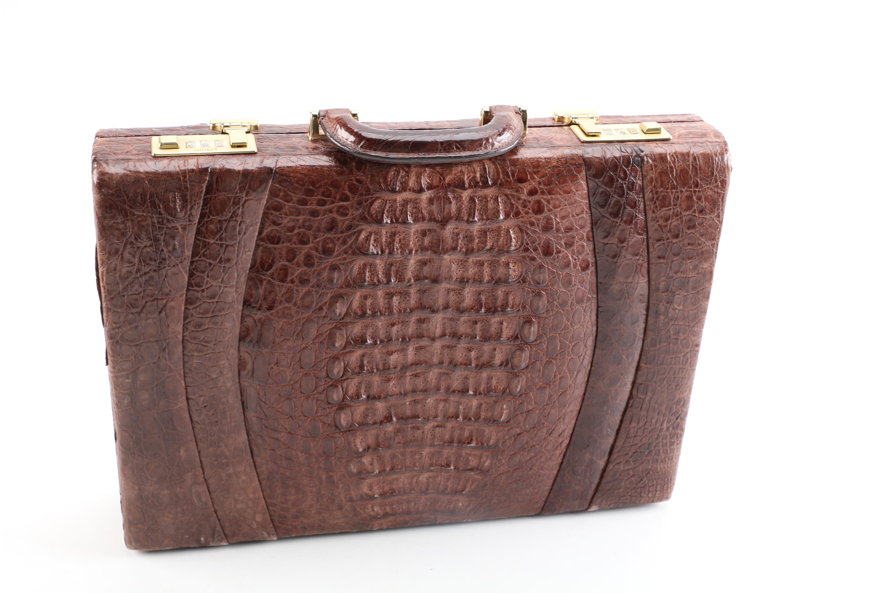 Vintage Dimuri Caiman Briefcase with Alligator Wallet