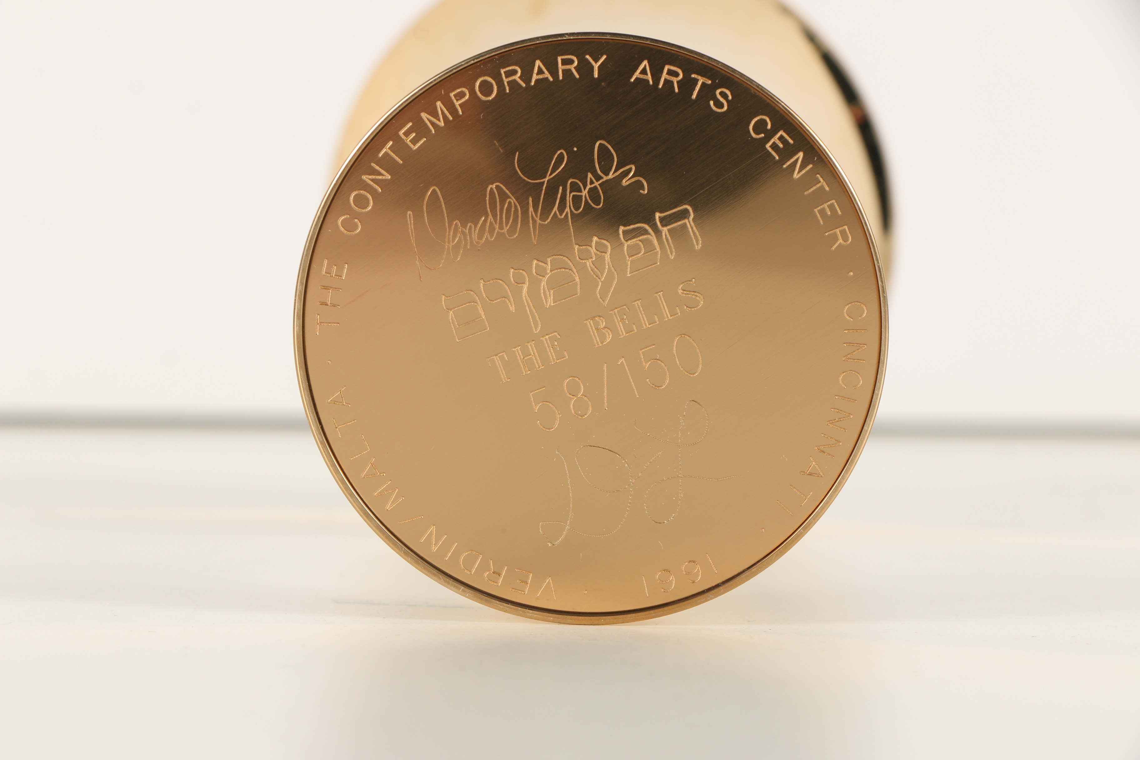 Donald Lipski Bronze Sculpture "Bell Chalice" and Book