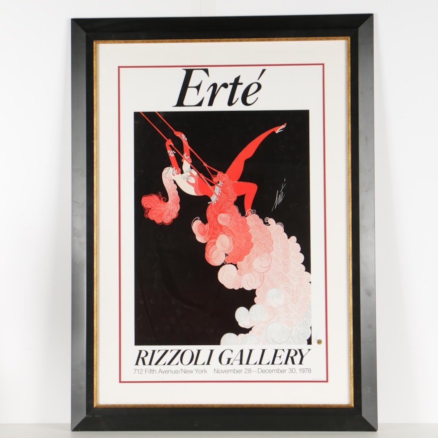 Érte Offset Lithograph Exhibition Poster for Rizzoli Gallery