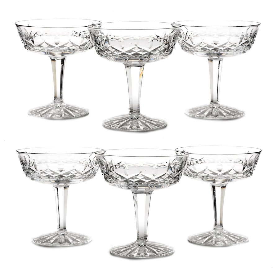 Set of Waterford Crystal "Lismore" Champagne Sherbet Glasses