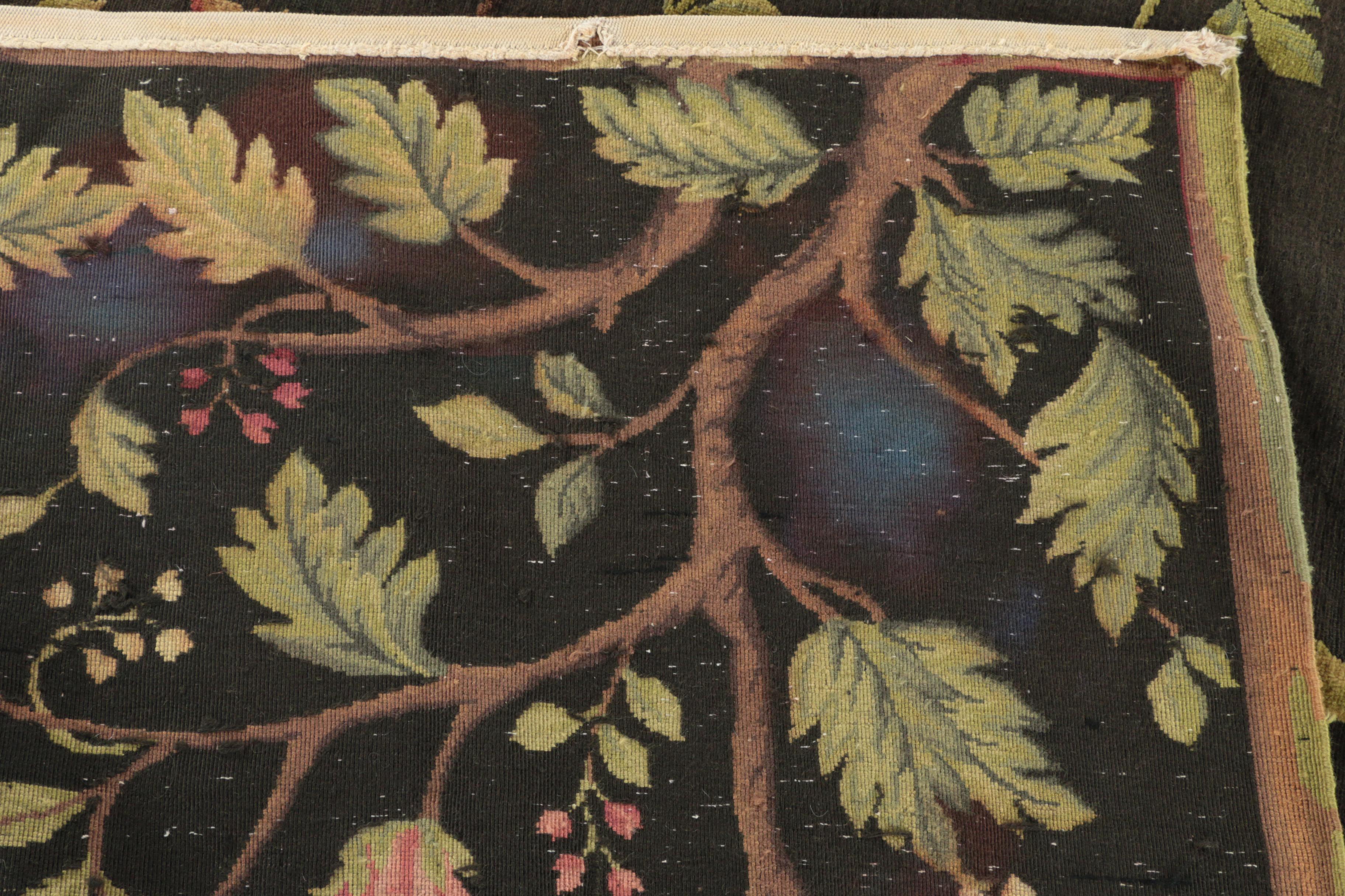 Woven Floral and Foliate Textured Wool Room Size Rug