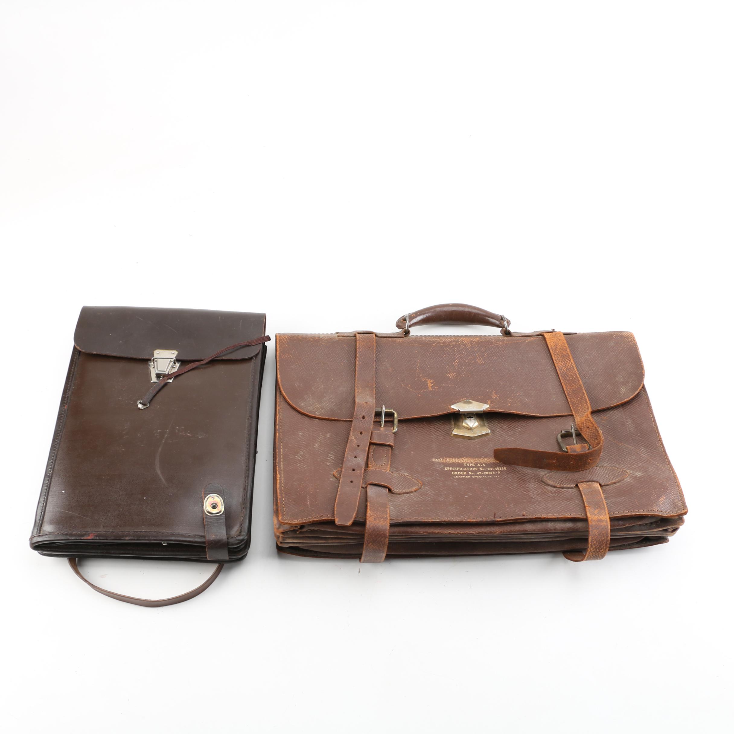 WWII USAAF Navigator Type A4 Leather Briefcase and Document Case