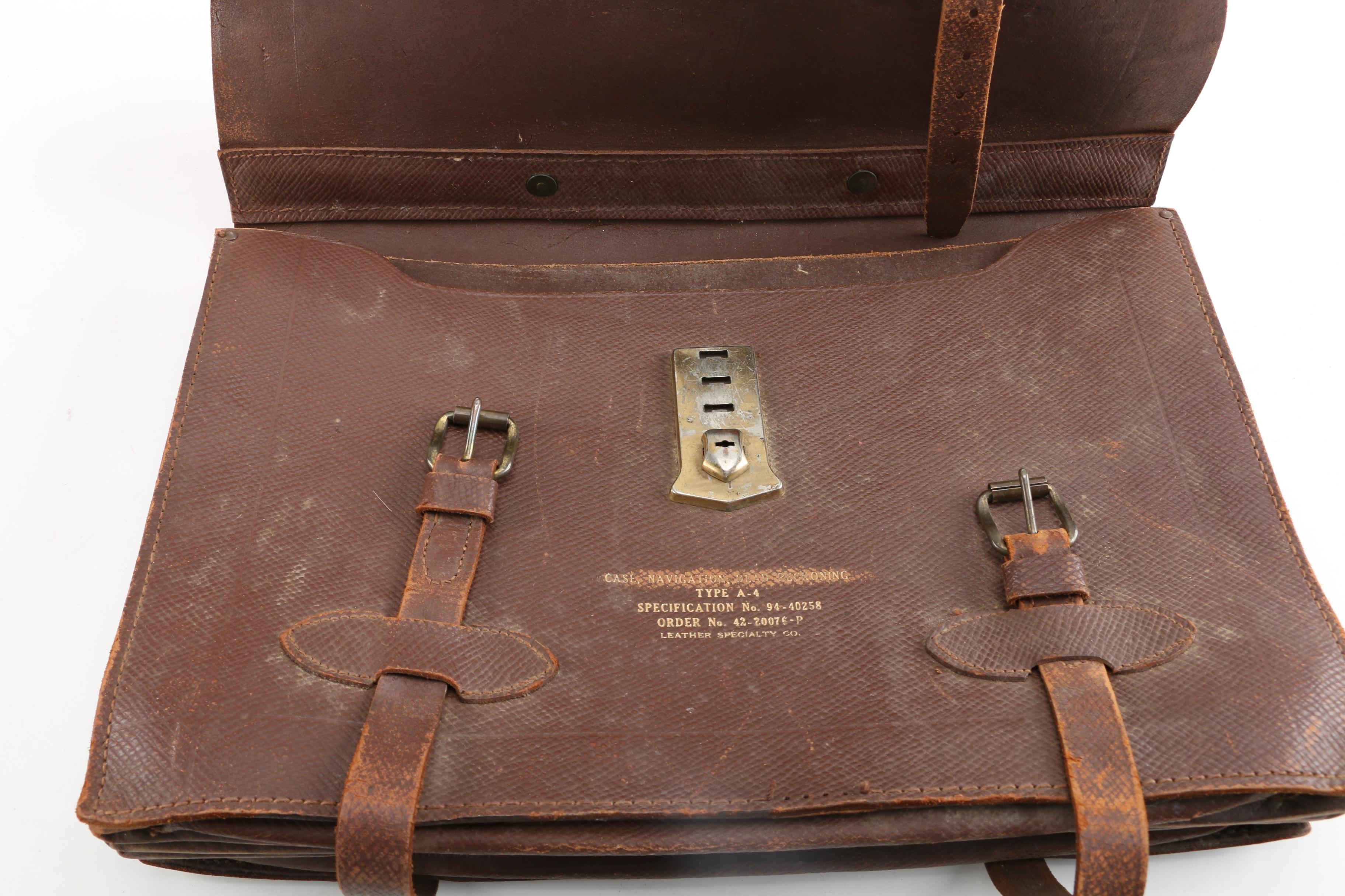WWII USAAF Navigator Type A4 Leather Briefcase and Document Case