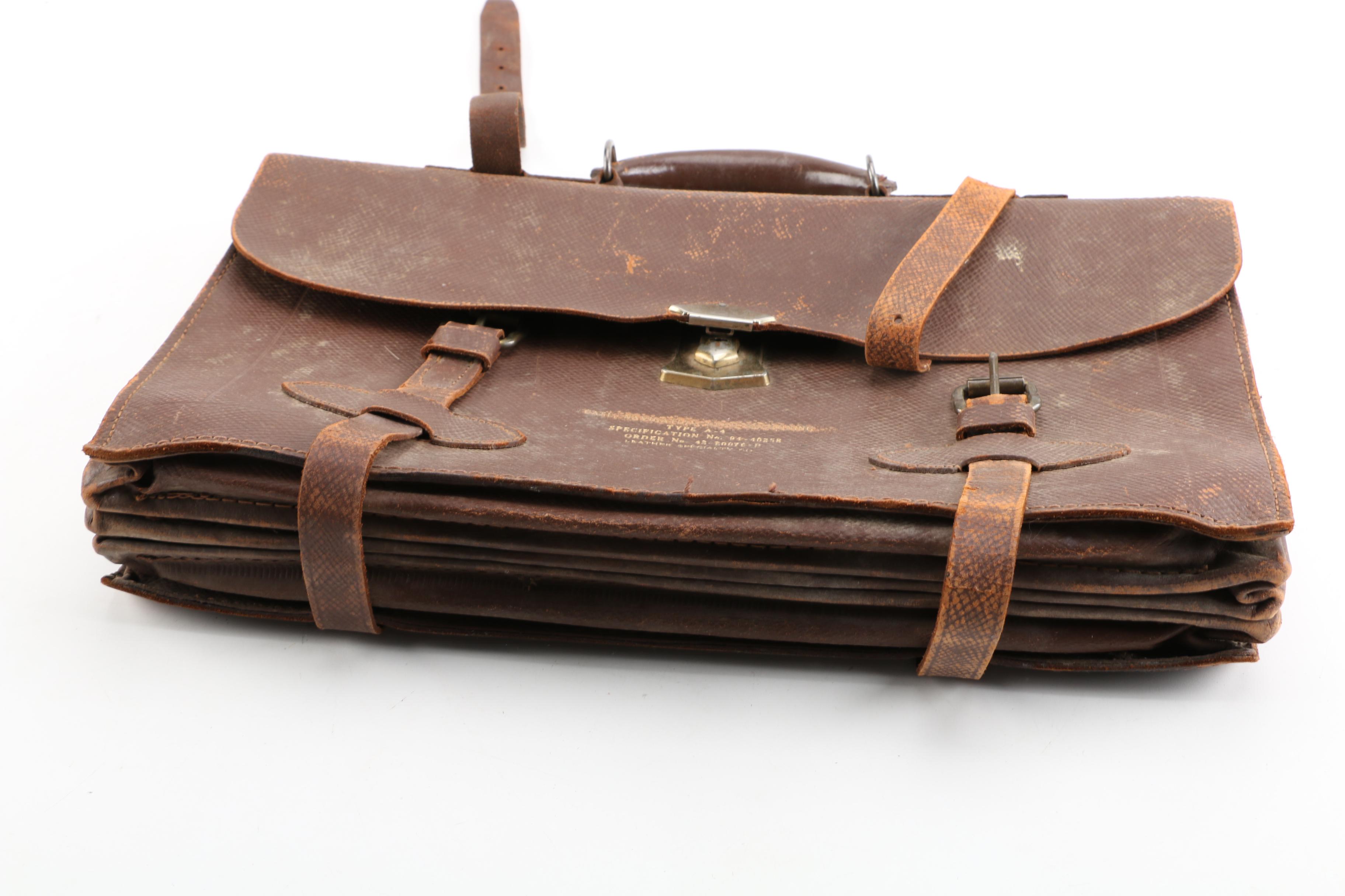 WWII USAAF Navigator Type A4 Leather Briefcase and Document Case