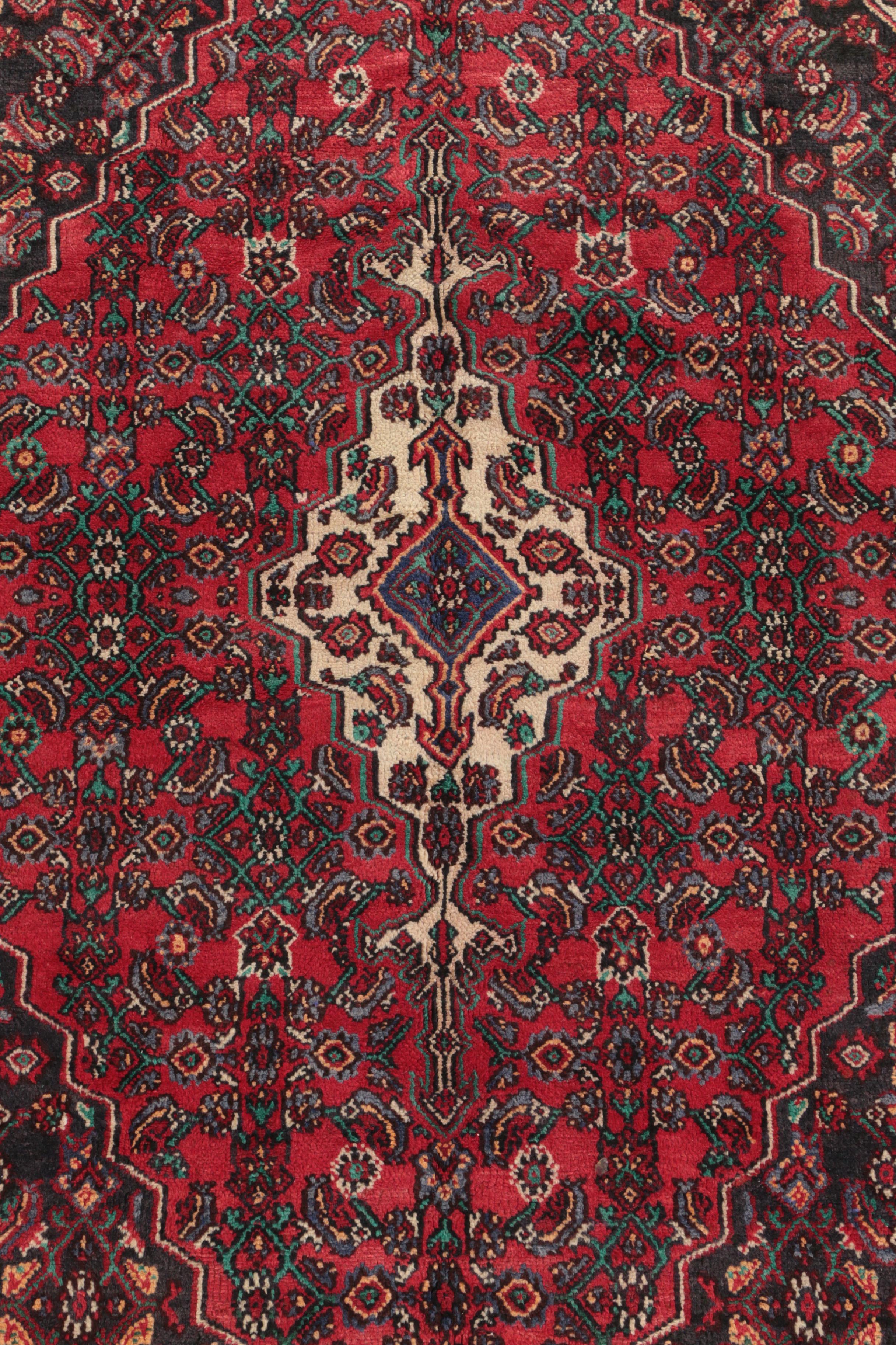 Hand-Knotted Persian Hamadan Wool Area Rug
