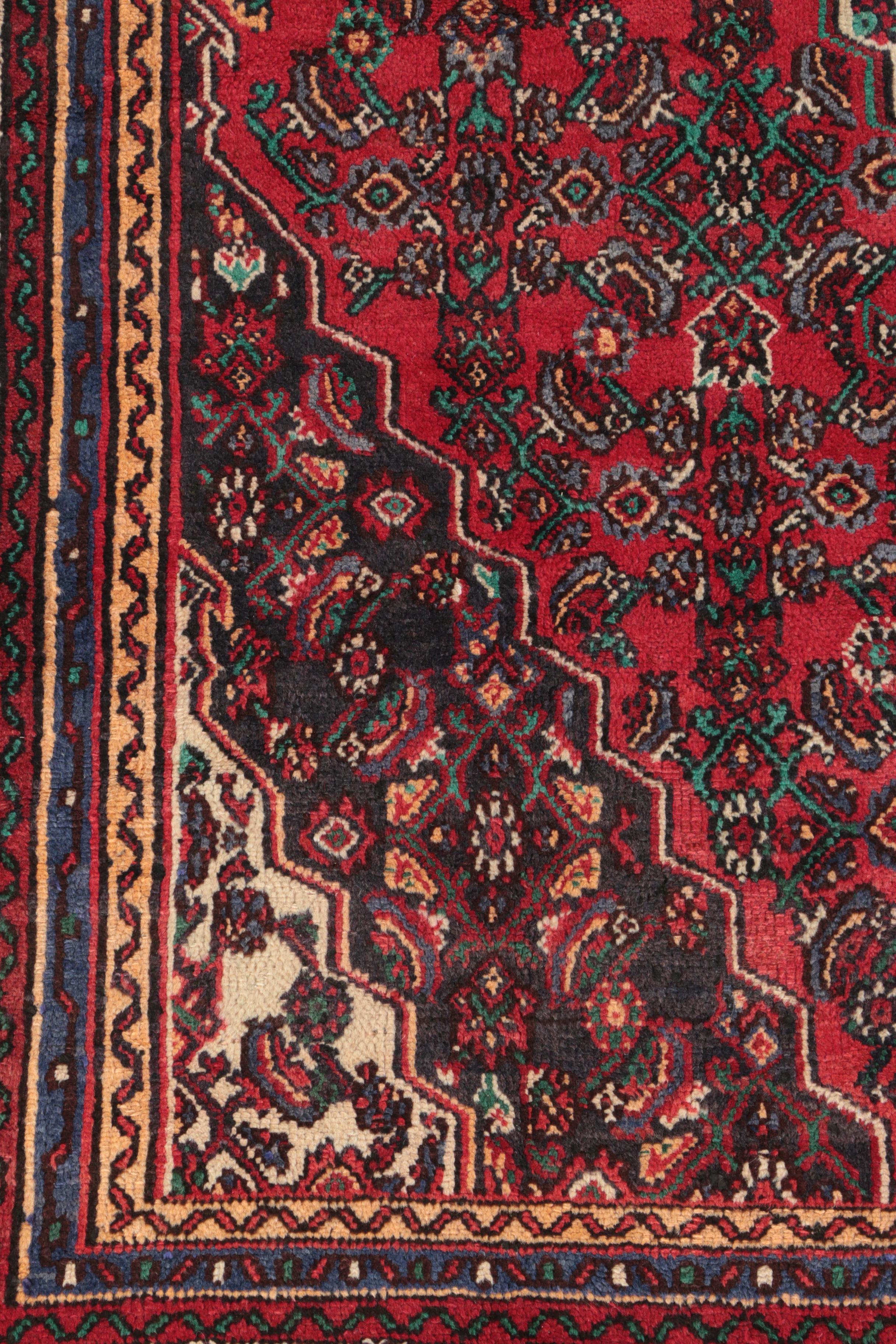 Hand-Knotted Persian Hamadan Wool Area Rug
