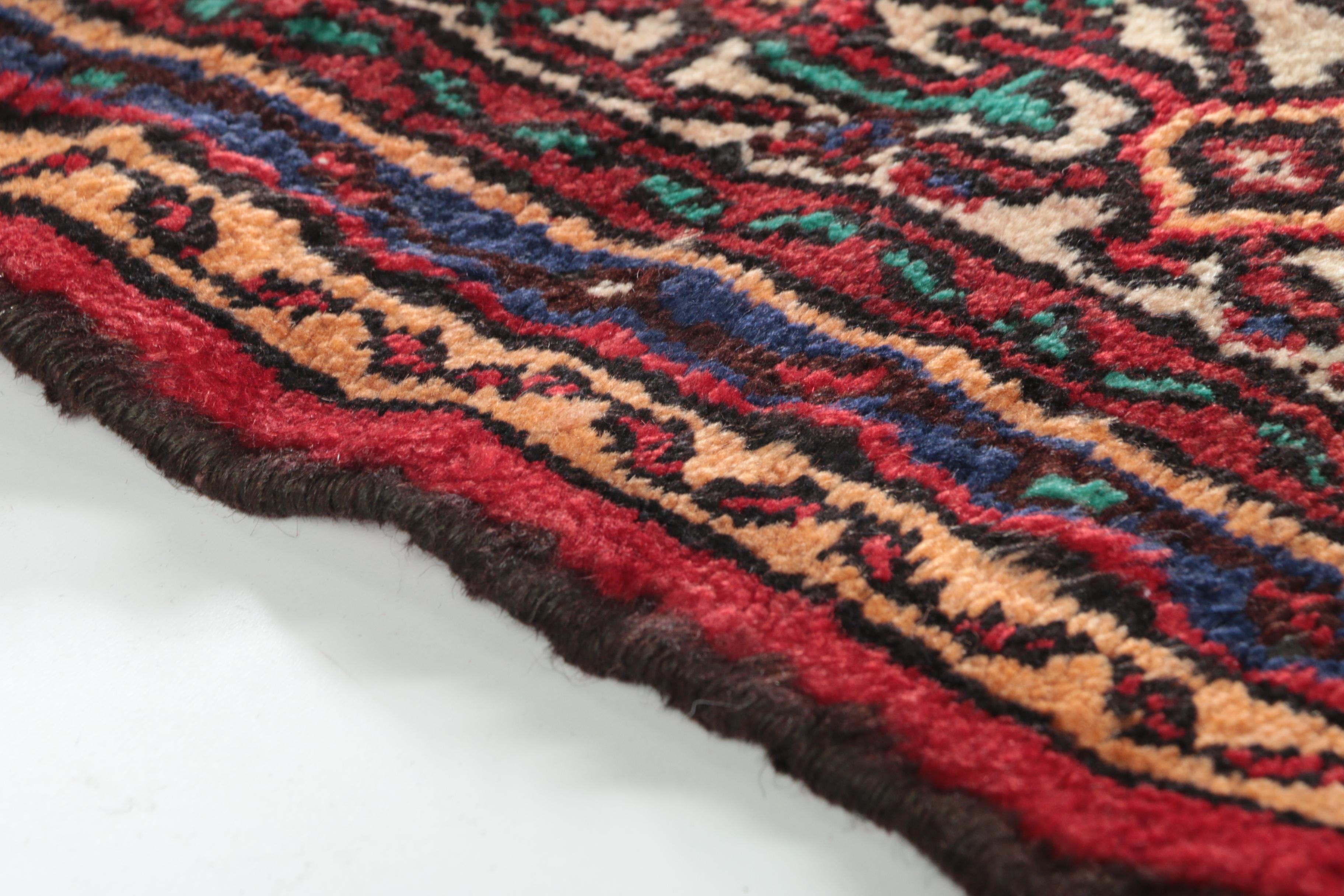 Hand-Knotted Persian Hamadan Wool Area Rug