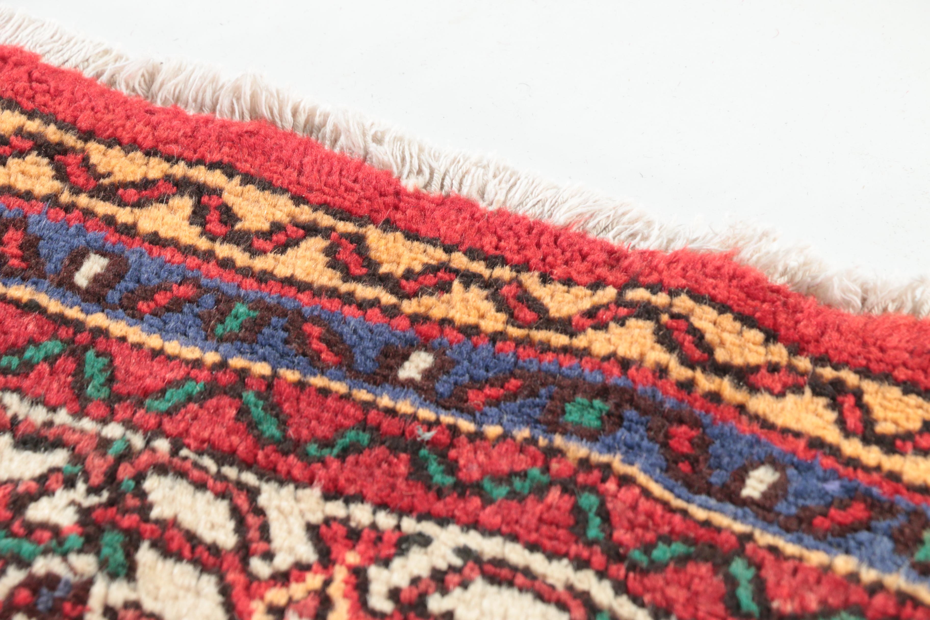 Hand-Knotted Persian Hamadan Wool Area Rug