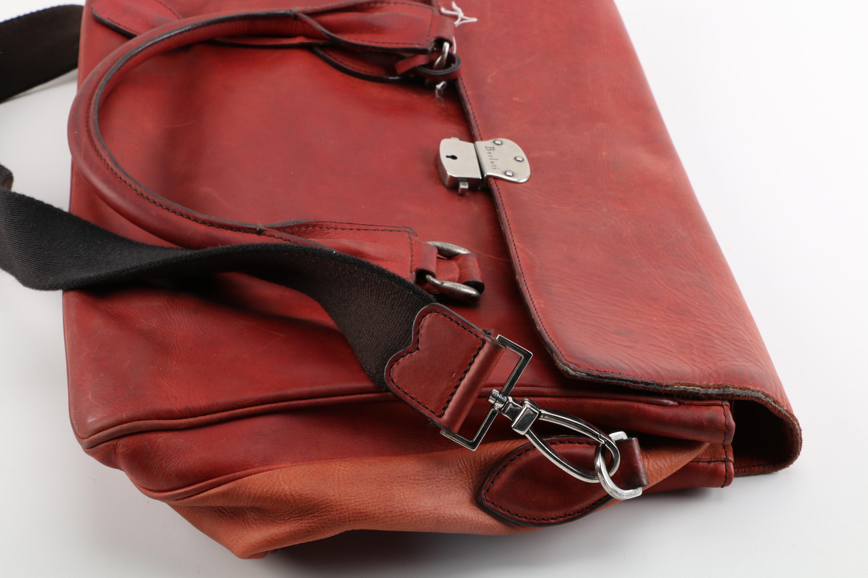 Tusting and Berluti Leather Messenger Bags