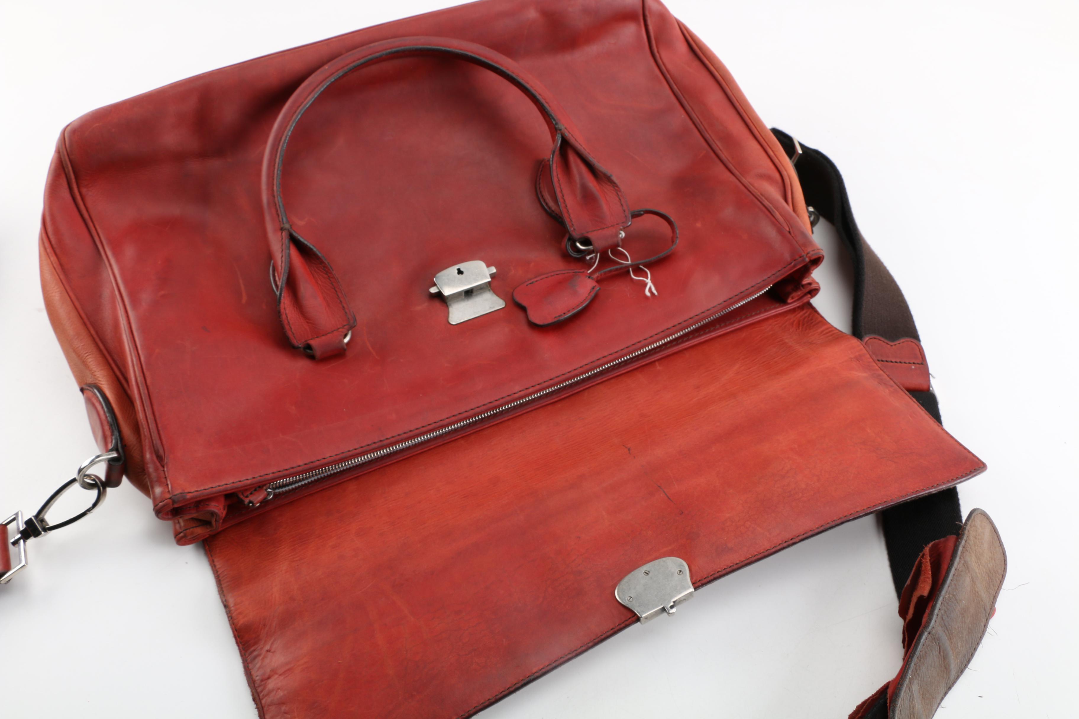 Tusting and Berluti Leather Messenger Bags