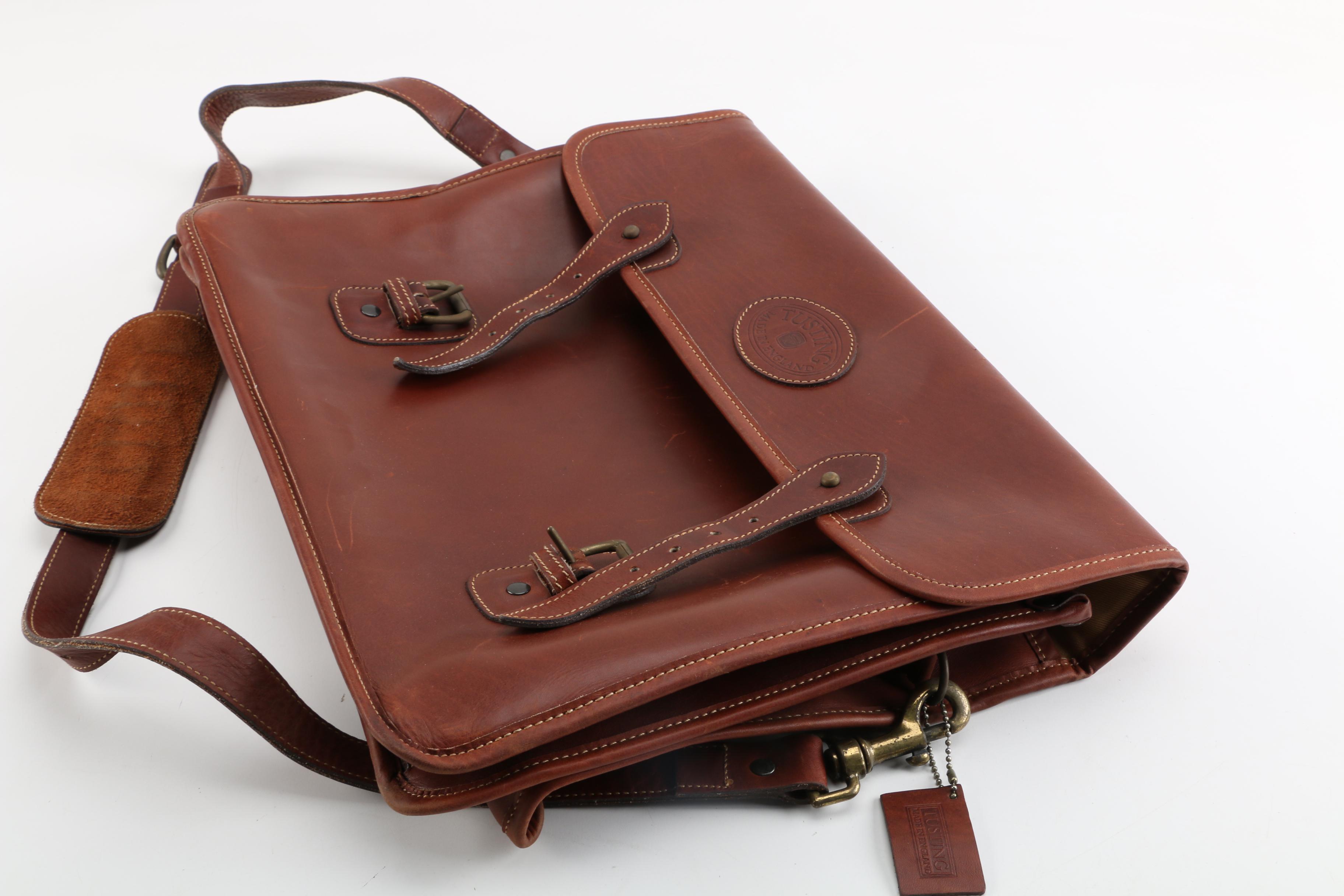 Tusting and Berluti Leather Messenger Bags
