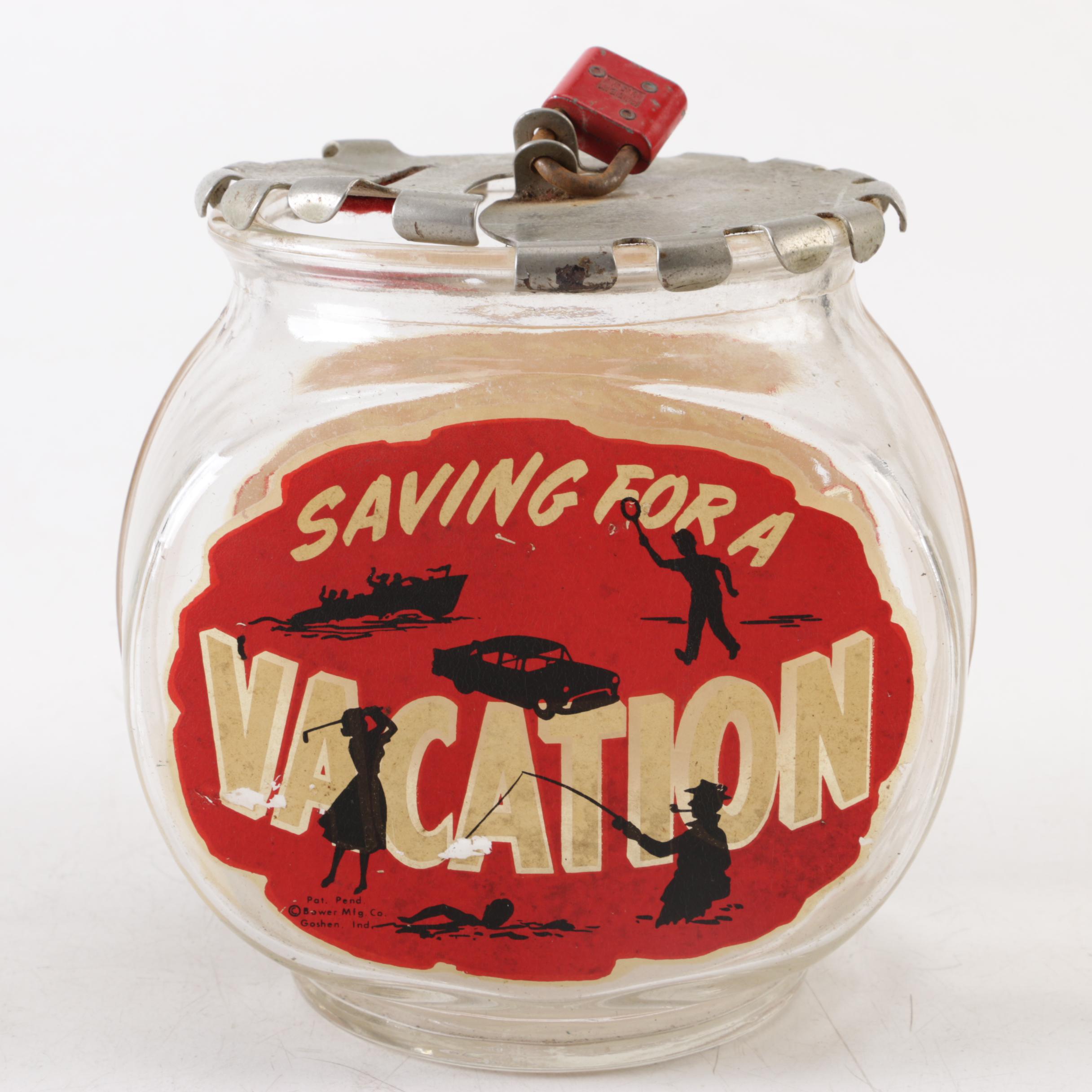 Glass Coin Banks with Locks