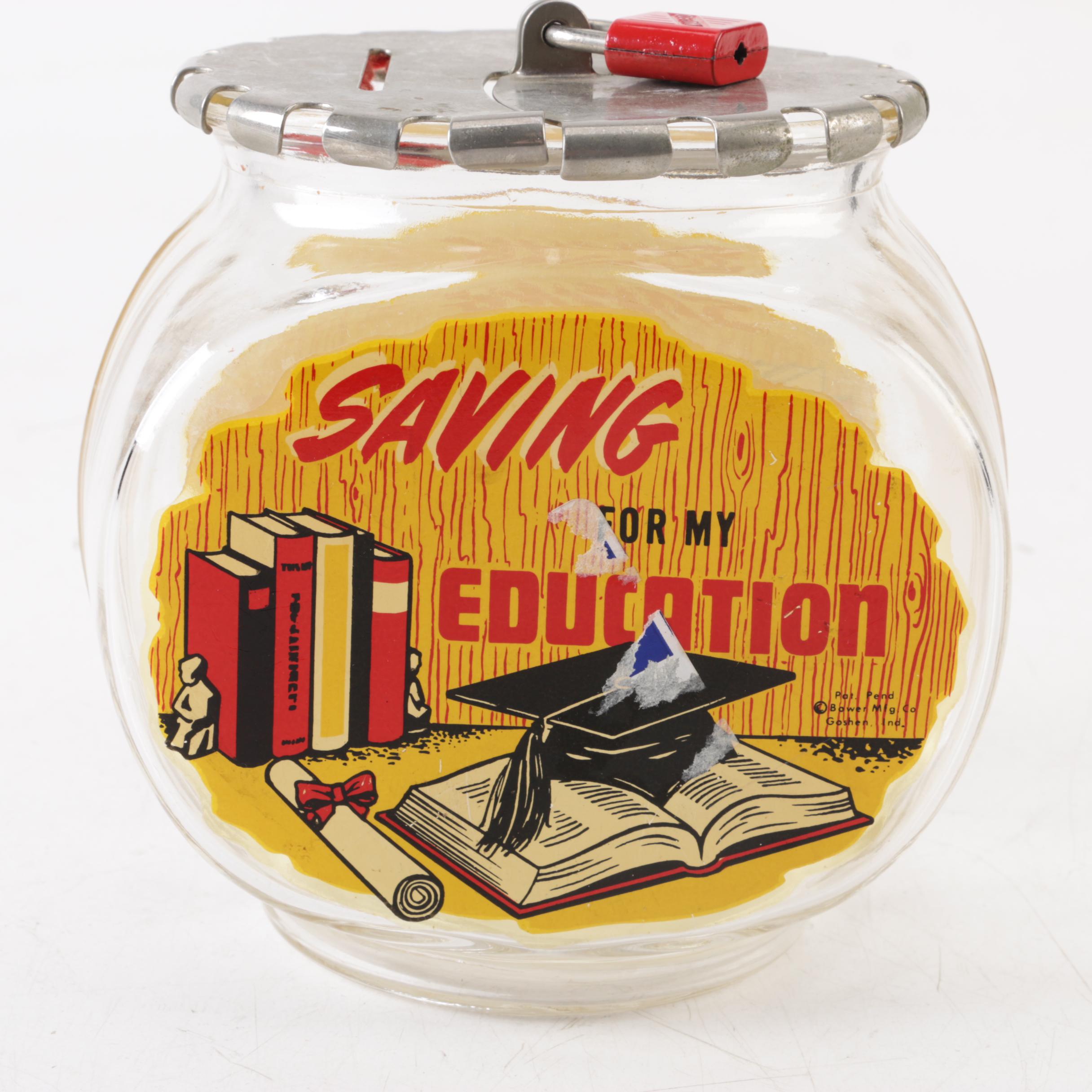 Glass Coin Banks with Locks