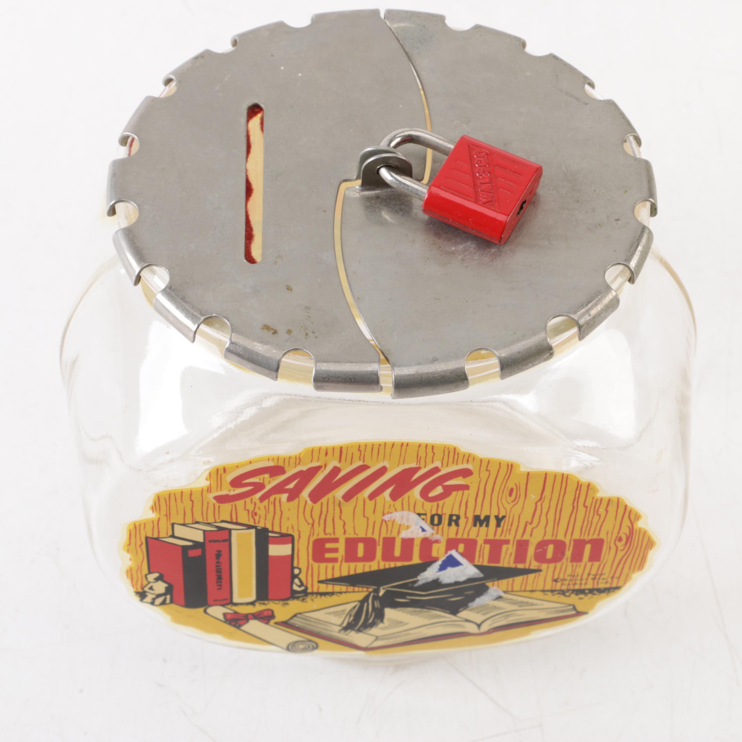 Glass Coin Banks with Locks