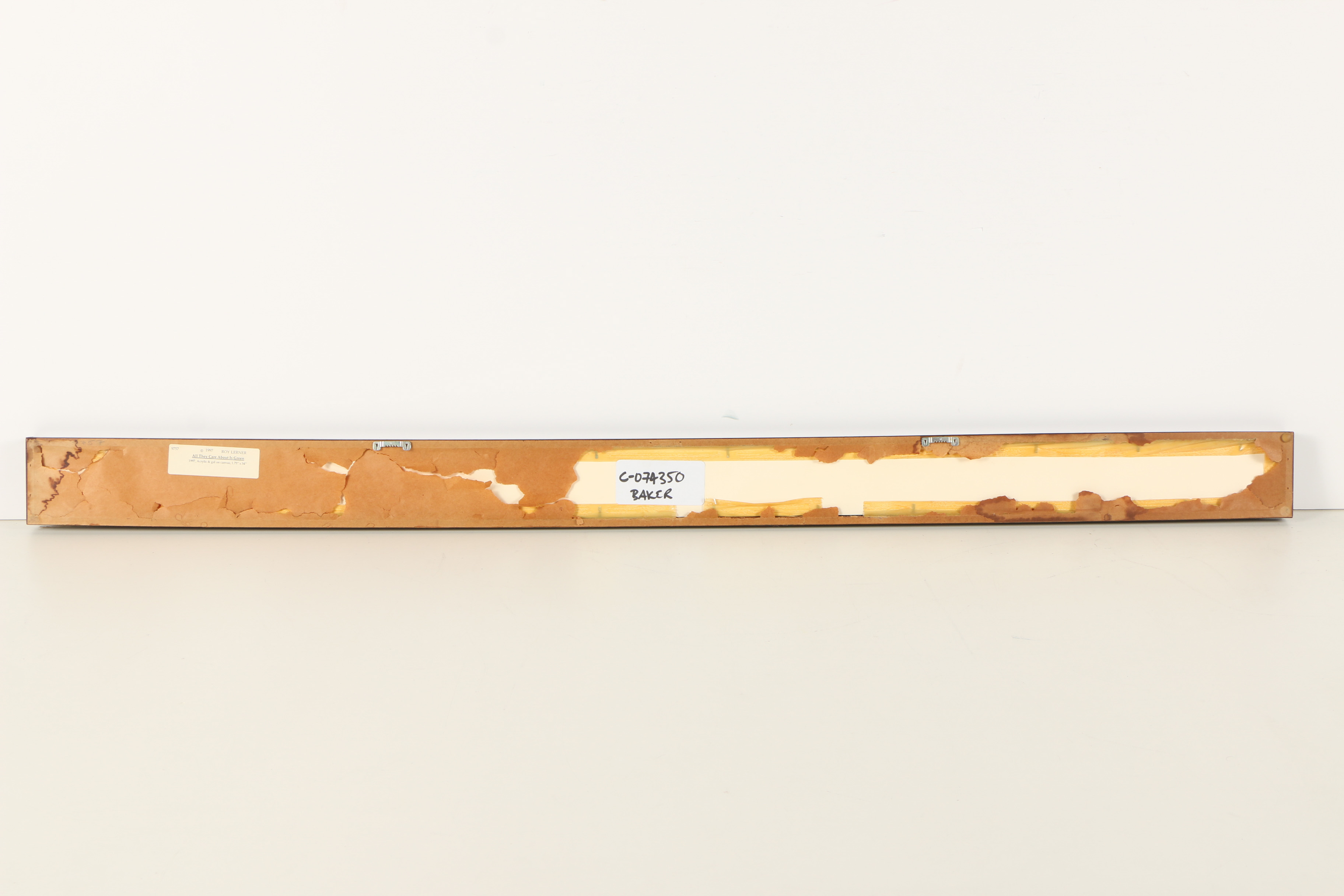 Roy Lerner Acrylic and Gel on Canvas "All They Care About is Green"