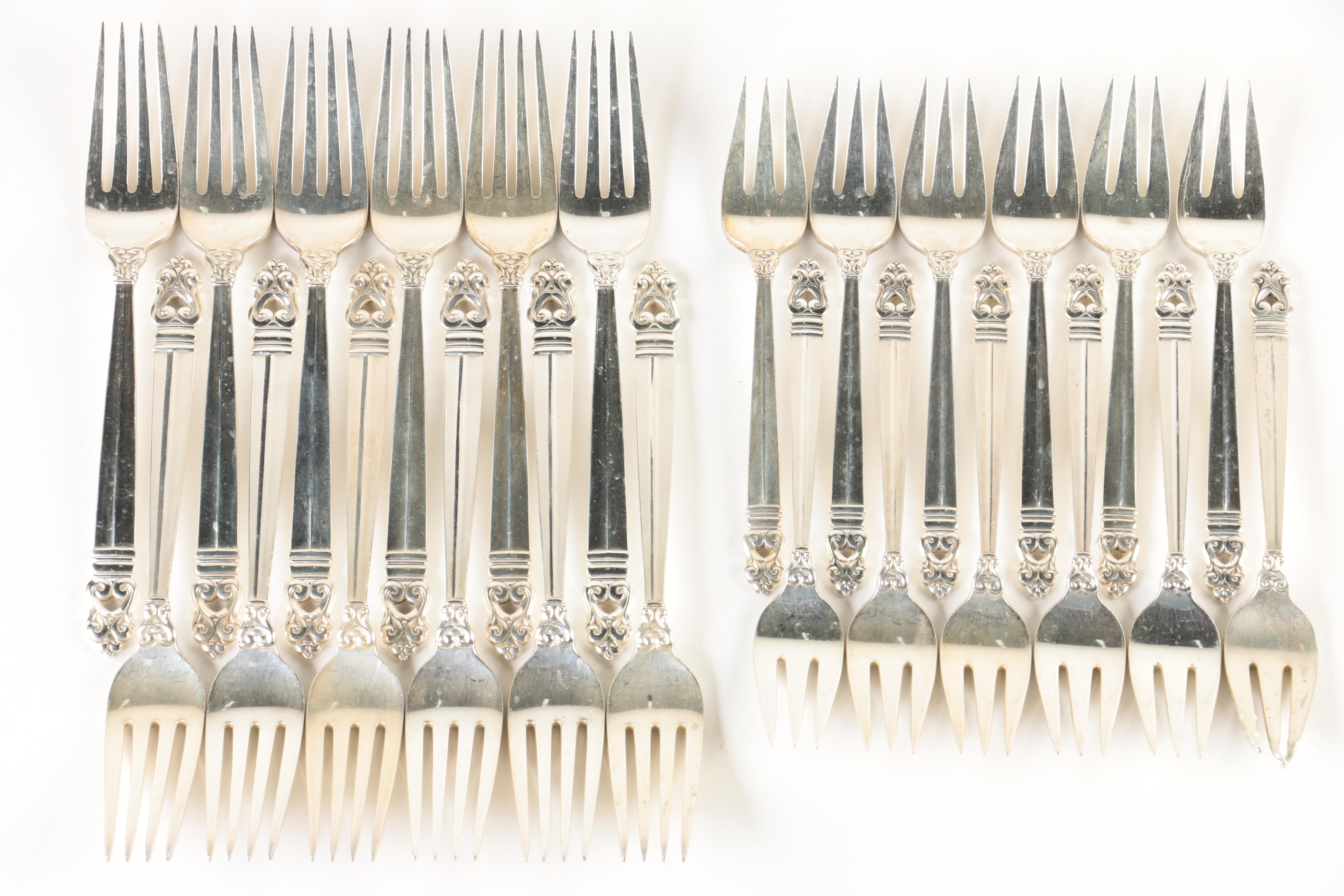 International Silver Co. "Royal Danish" Sterling Silver Flatware Set