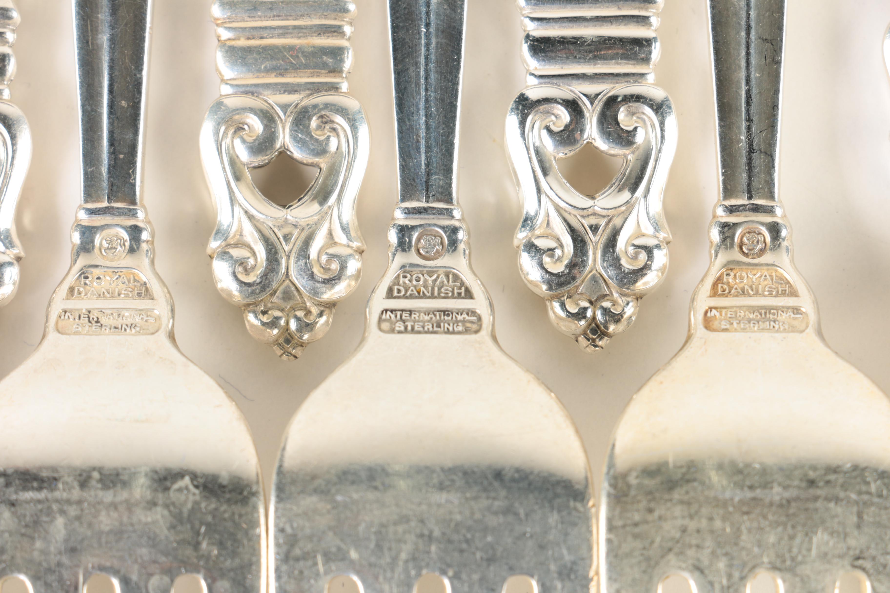 International Silver Co. "Royal Danish" Sterling Silver Flatware Set