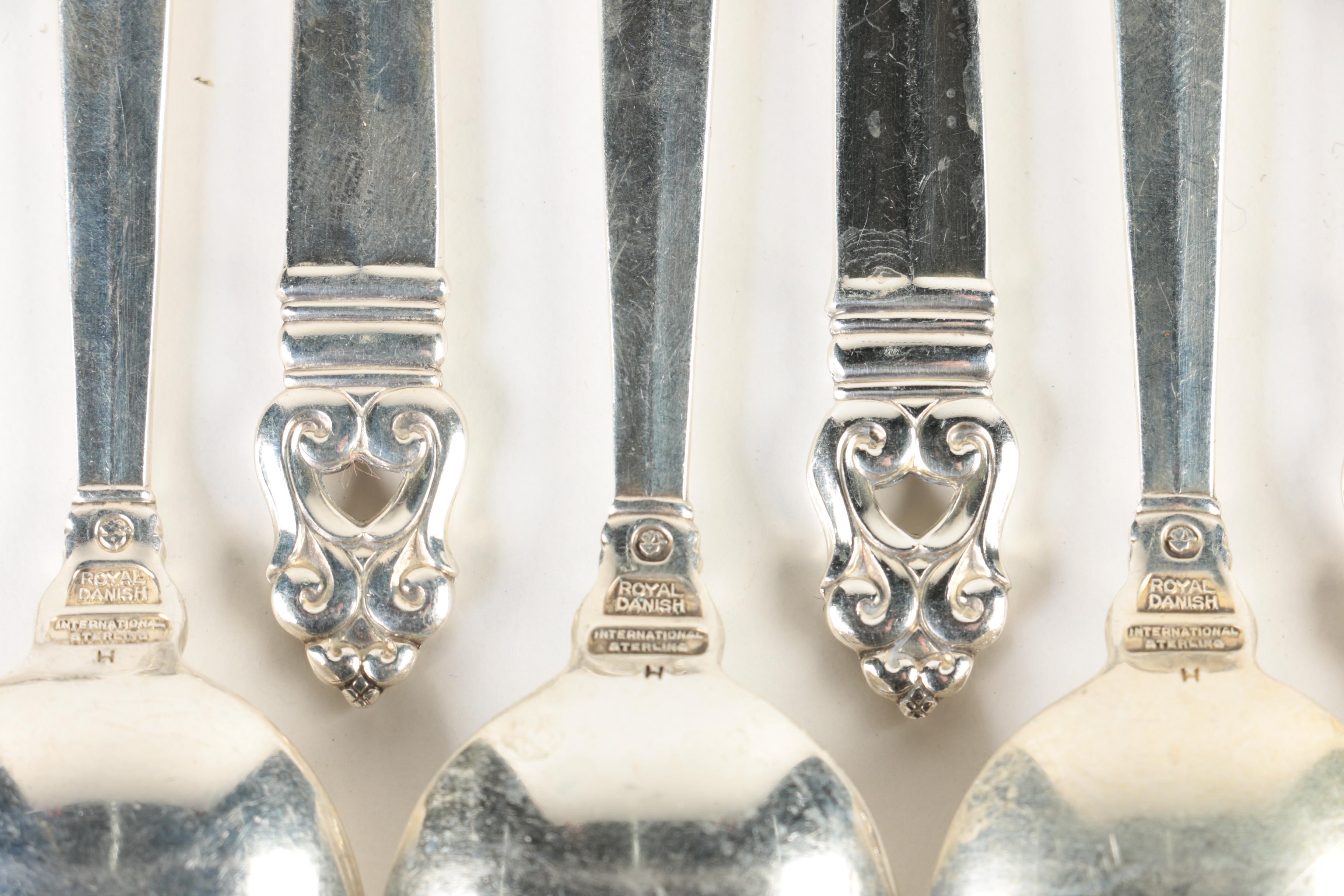 International Silver Co. "Royal Danish" Sterling Silver Flatware Set