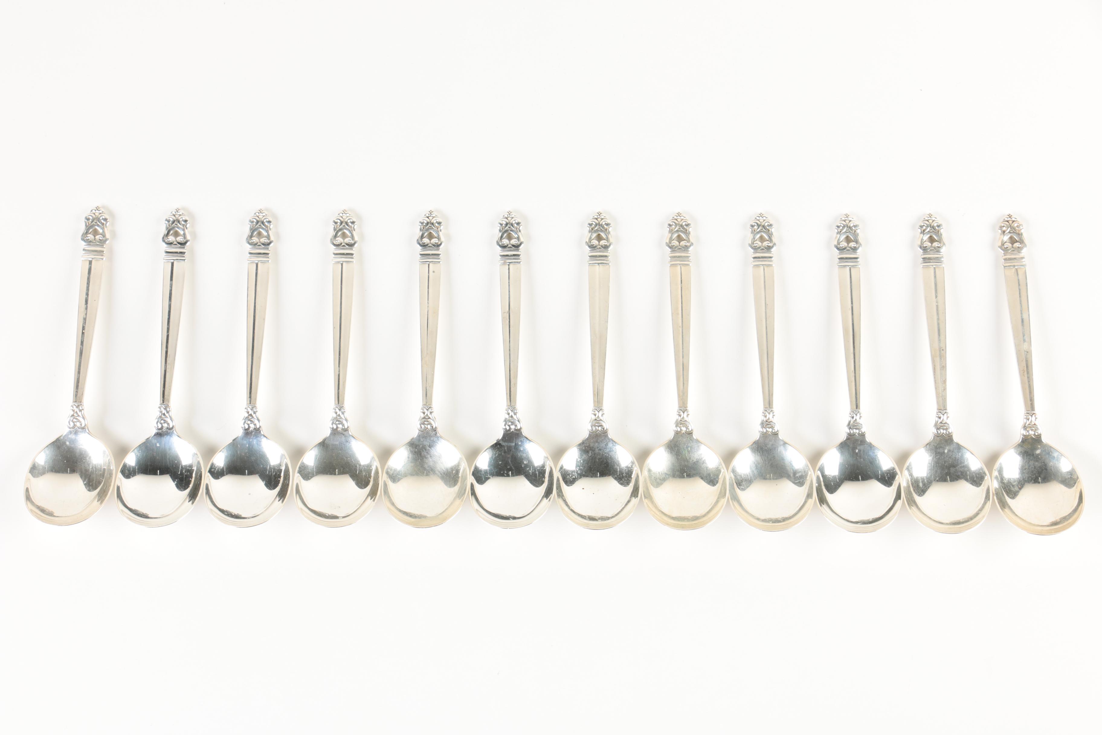 International Silver Co. "Royal Danish" Sterling Silver Flatware Set