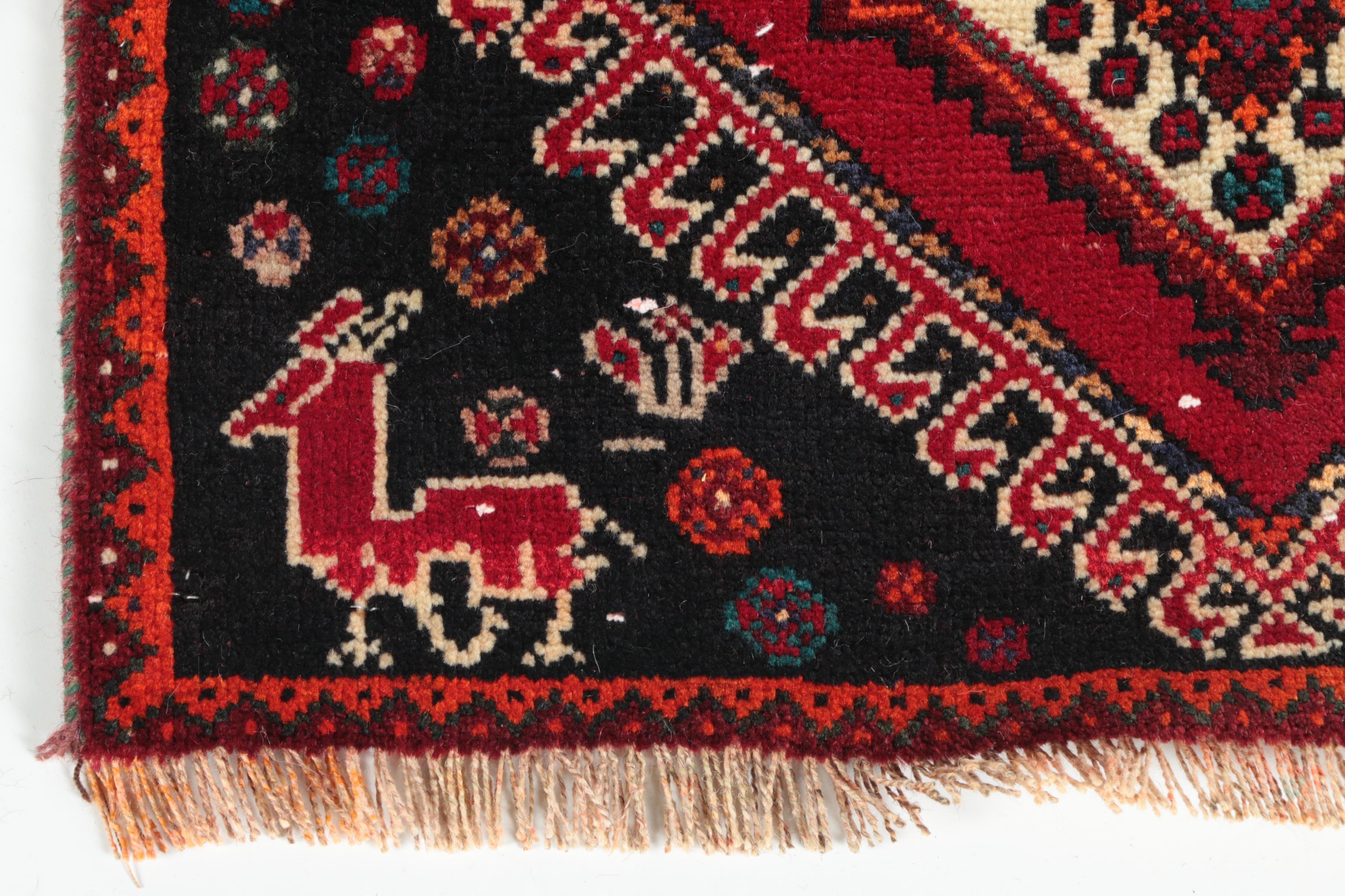 Hand-Knotted Persian Qashqai Accent Rug