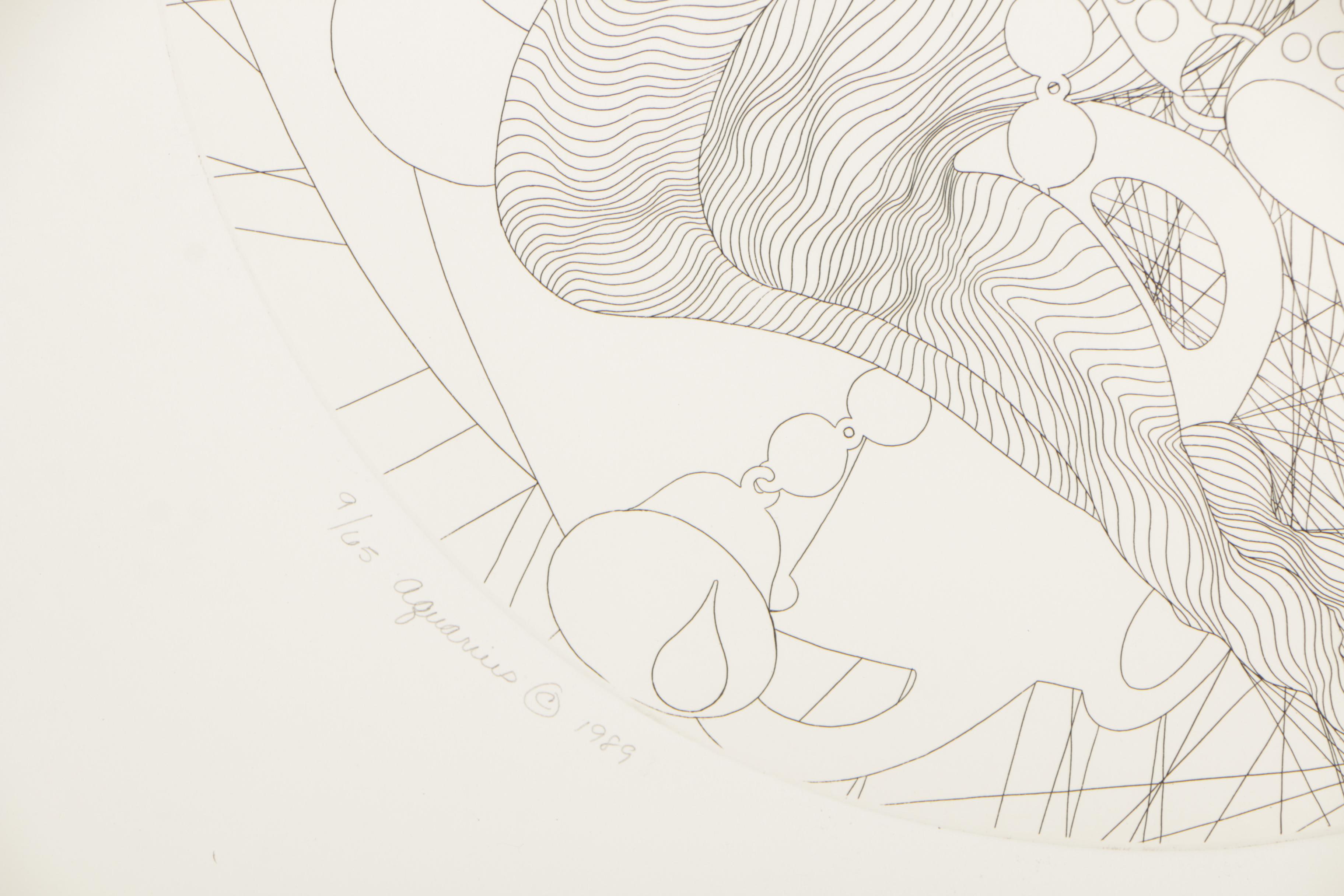 Guillaume Azoulay Etching "Aquarius"