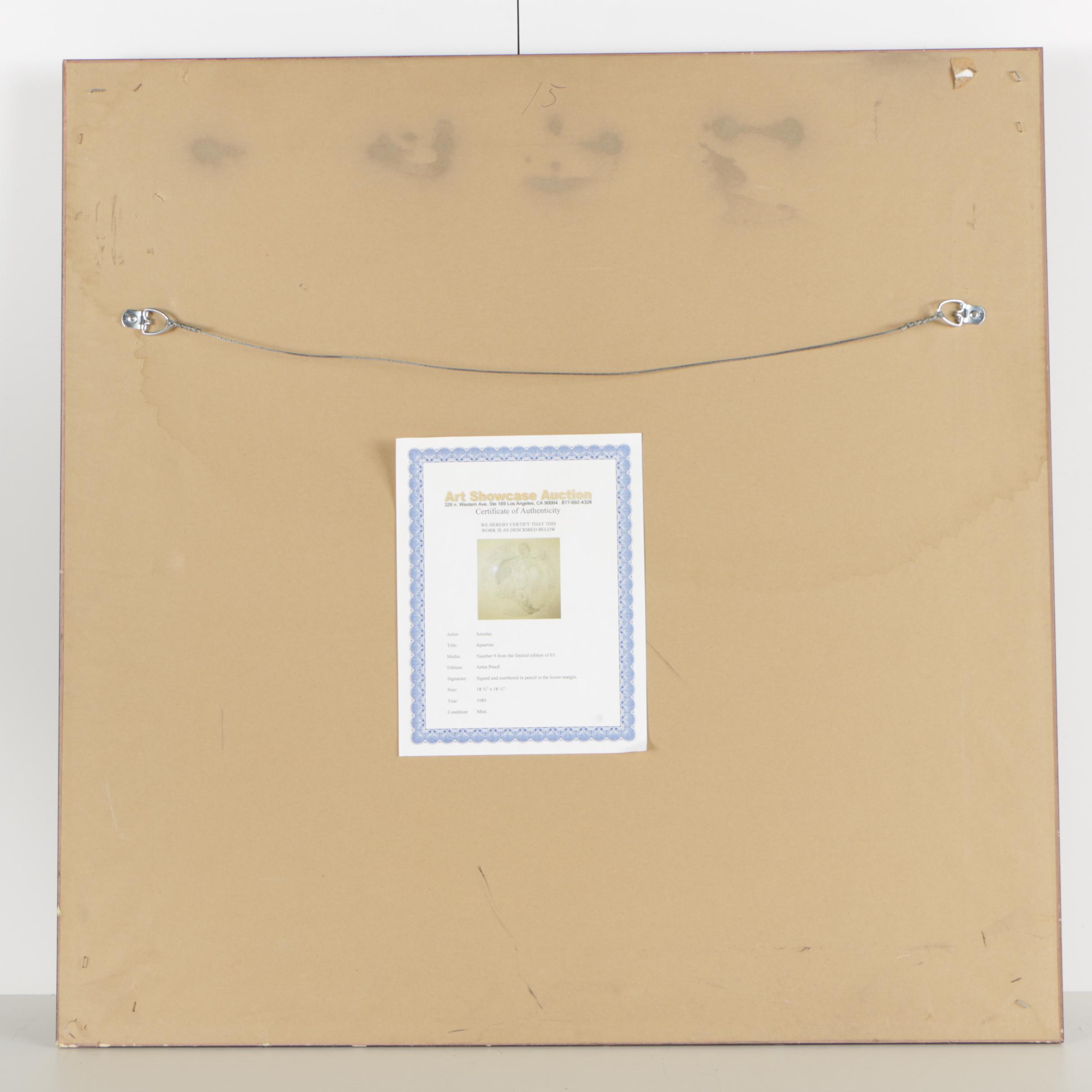 Guillaume Azoulay Etching "Aquarius"