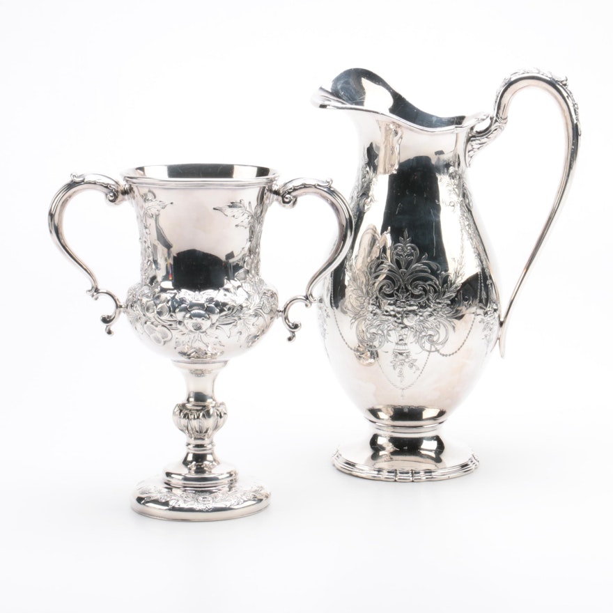 Wilcox "Lady Mary" Silver Plate Pitcher with Trophy Style Chalice