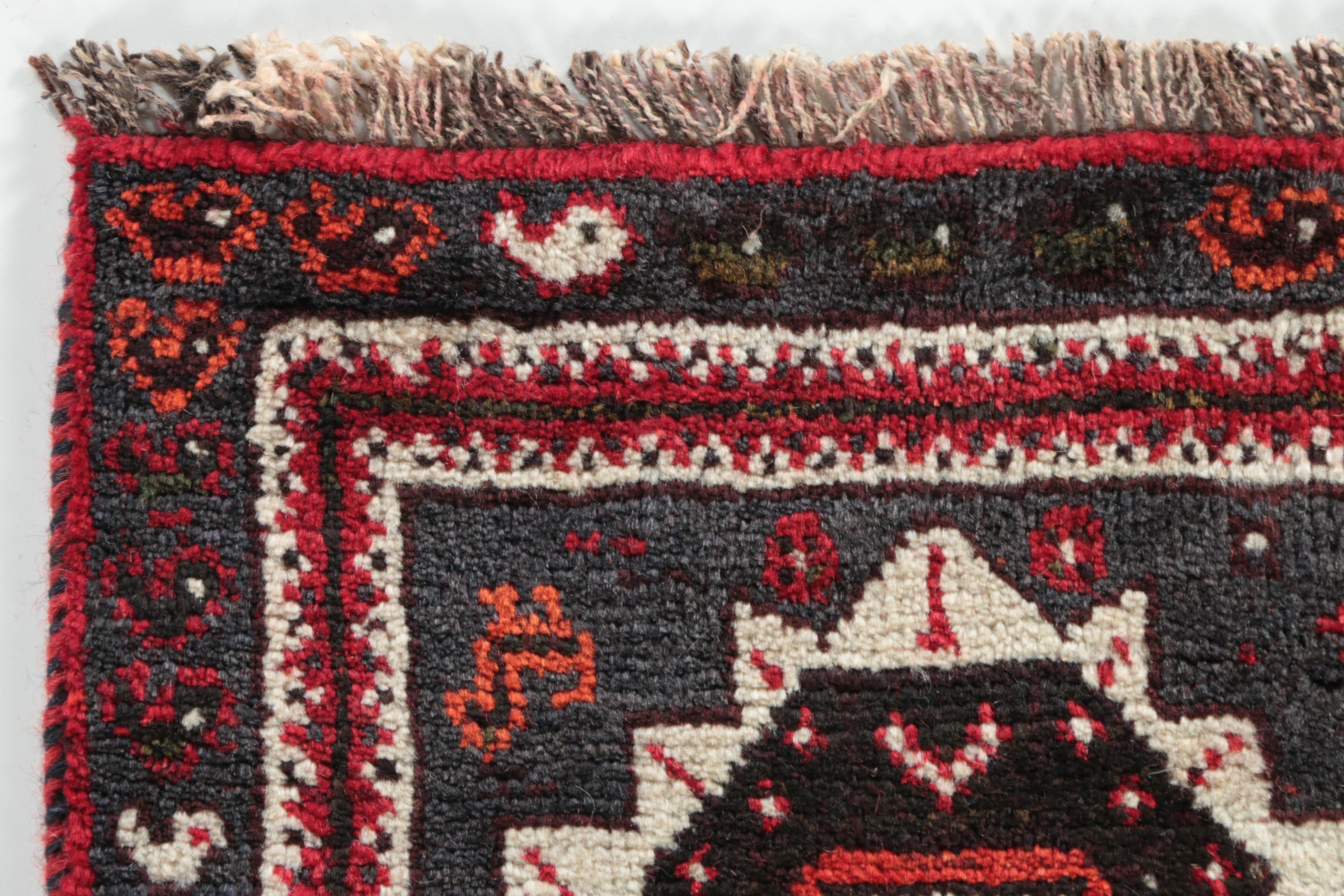 Hand-Knotted Persian Qashqai Carpet Runner