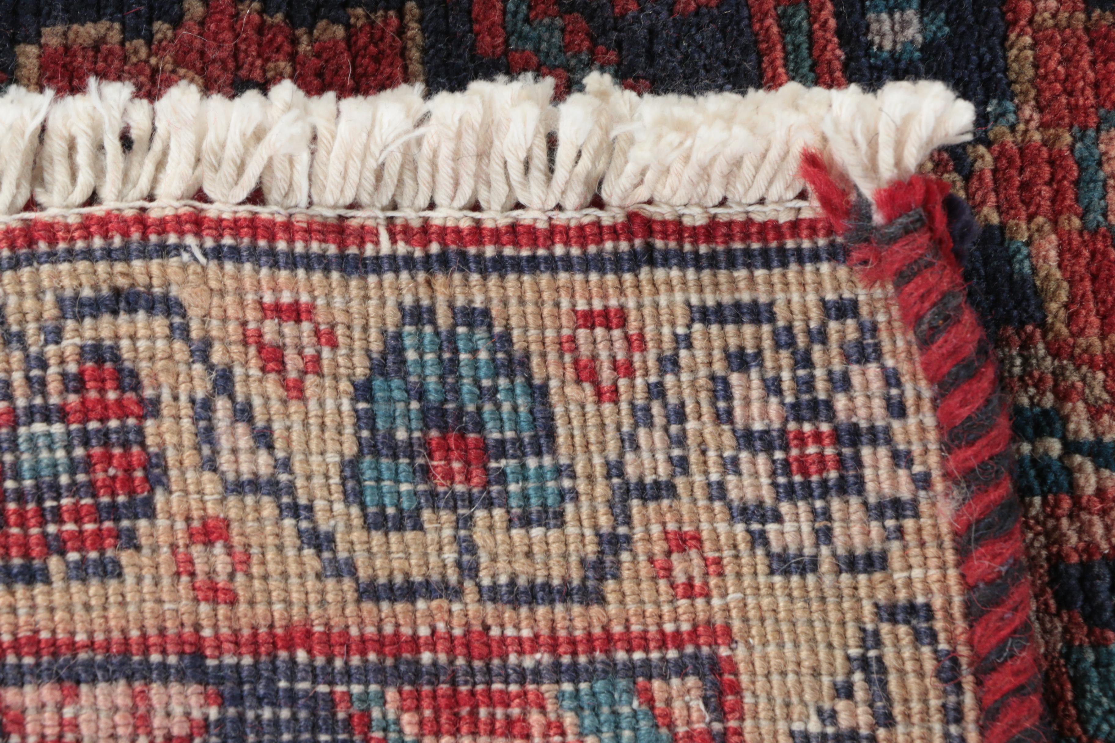 Hand-Knotted Persian Hamadan Wool Carpet Runner