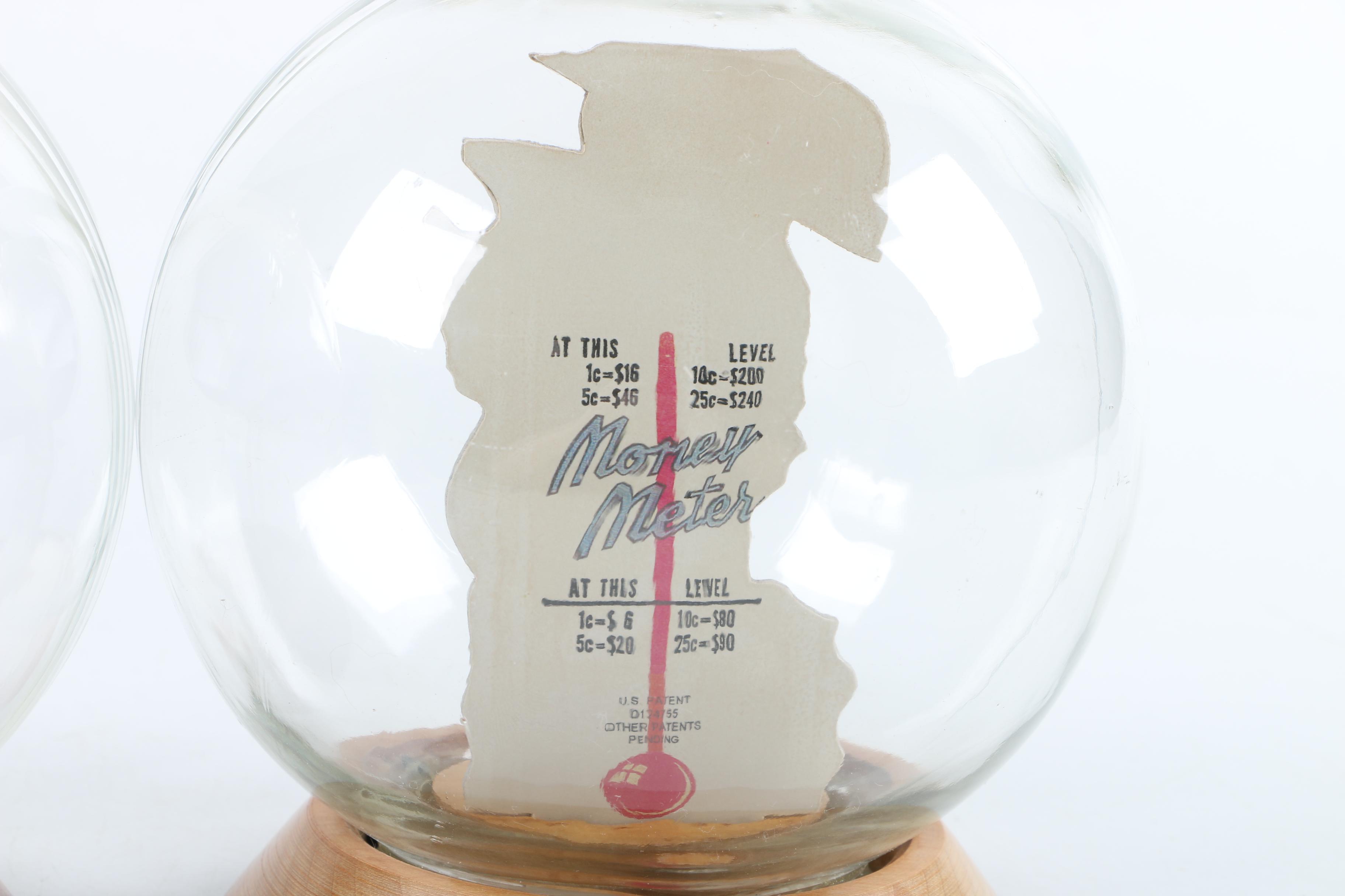 Vintage Glass Novelty Bubble Banks "Save for Victory" and "Magic of Television"