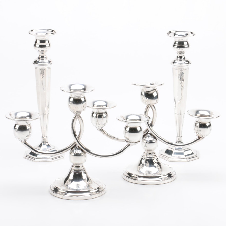 Revere Silver Co. and Webster Co. Weighted Sterling Silver Candleholders