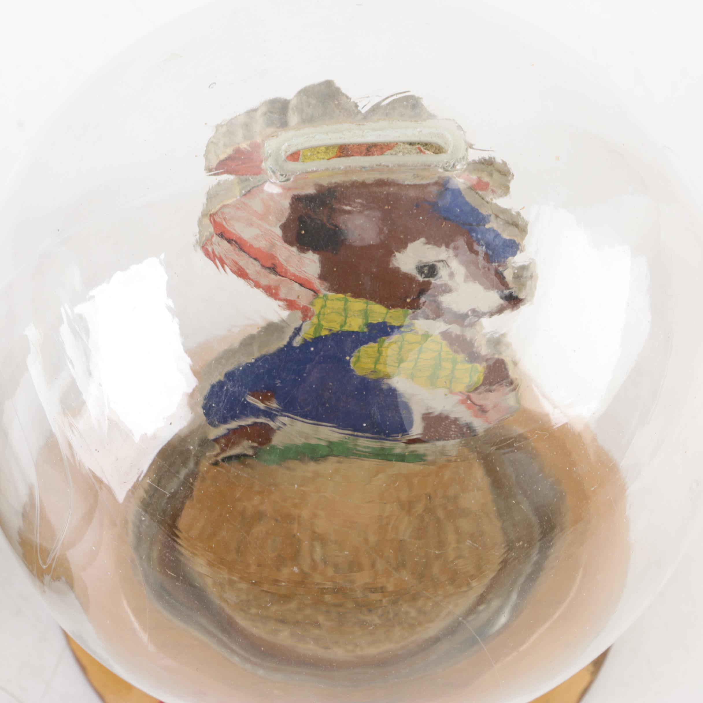 Vintage Glass Novelty Bubble Banks "The New Car" and "The New Home"