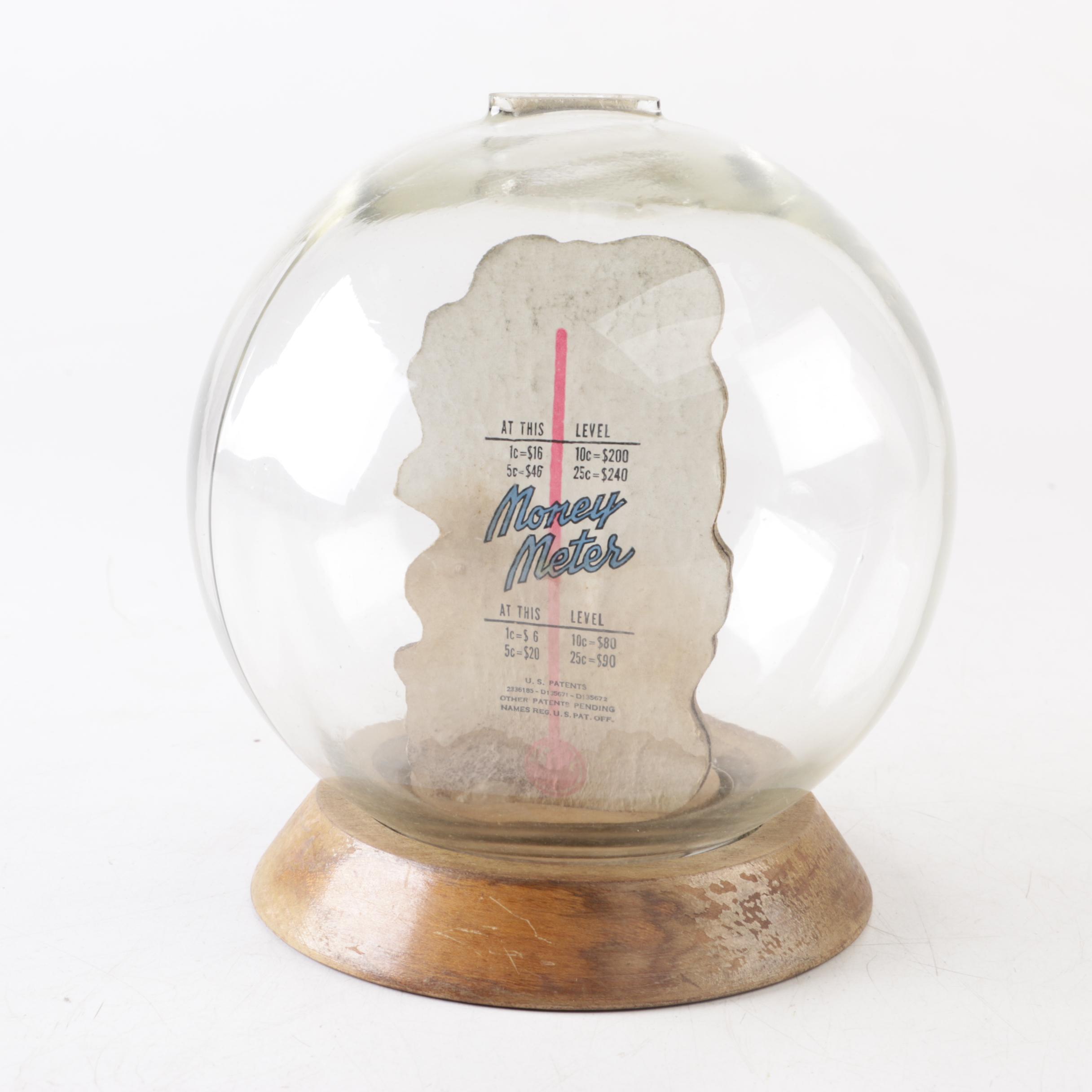 Vintage Glass Novelty Bubble Banks "The New Car" and "The New Home"