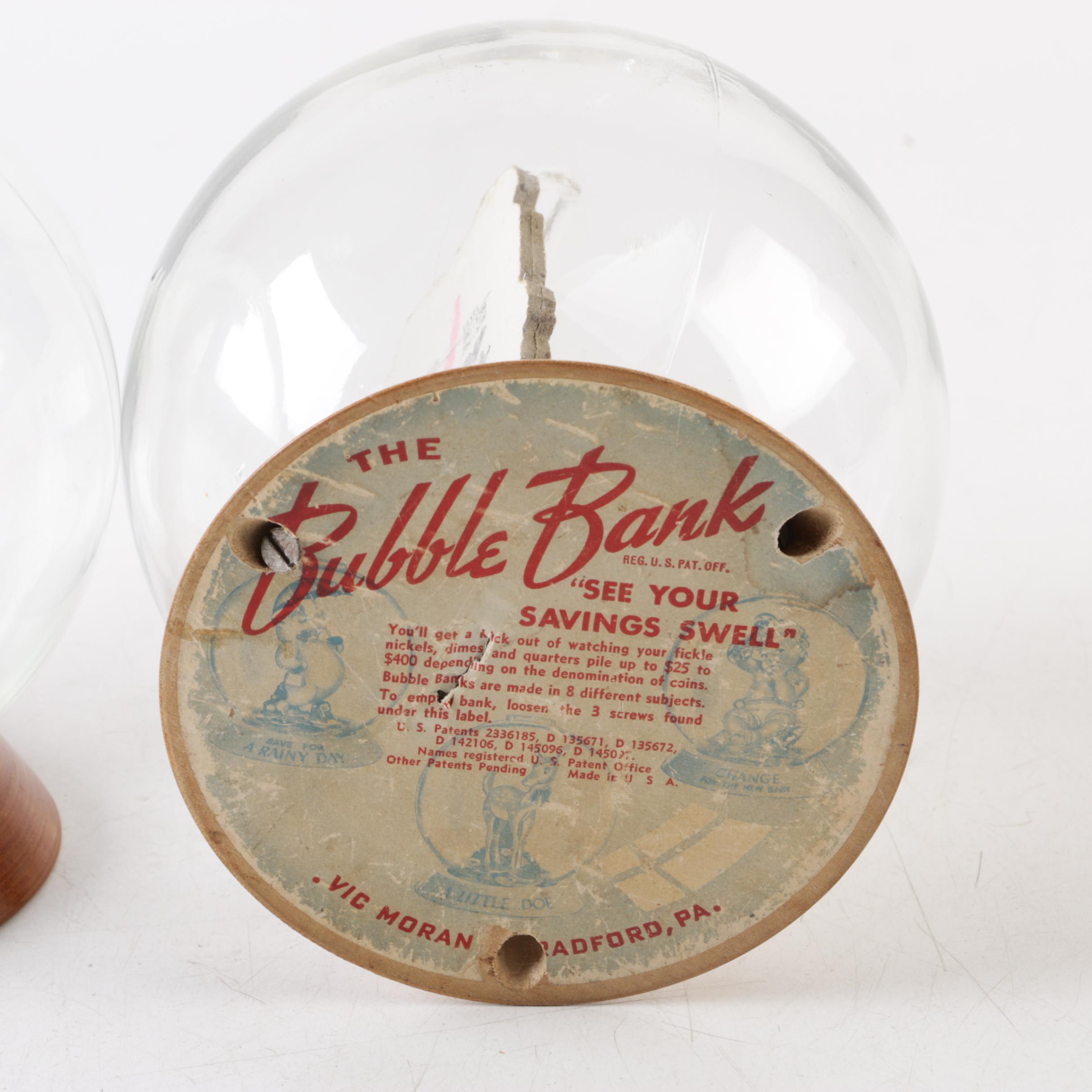 Vintage Glass Dodge and Ford Novelty Bubble Banks