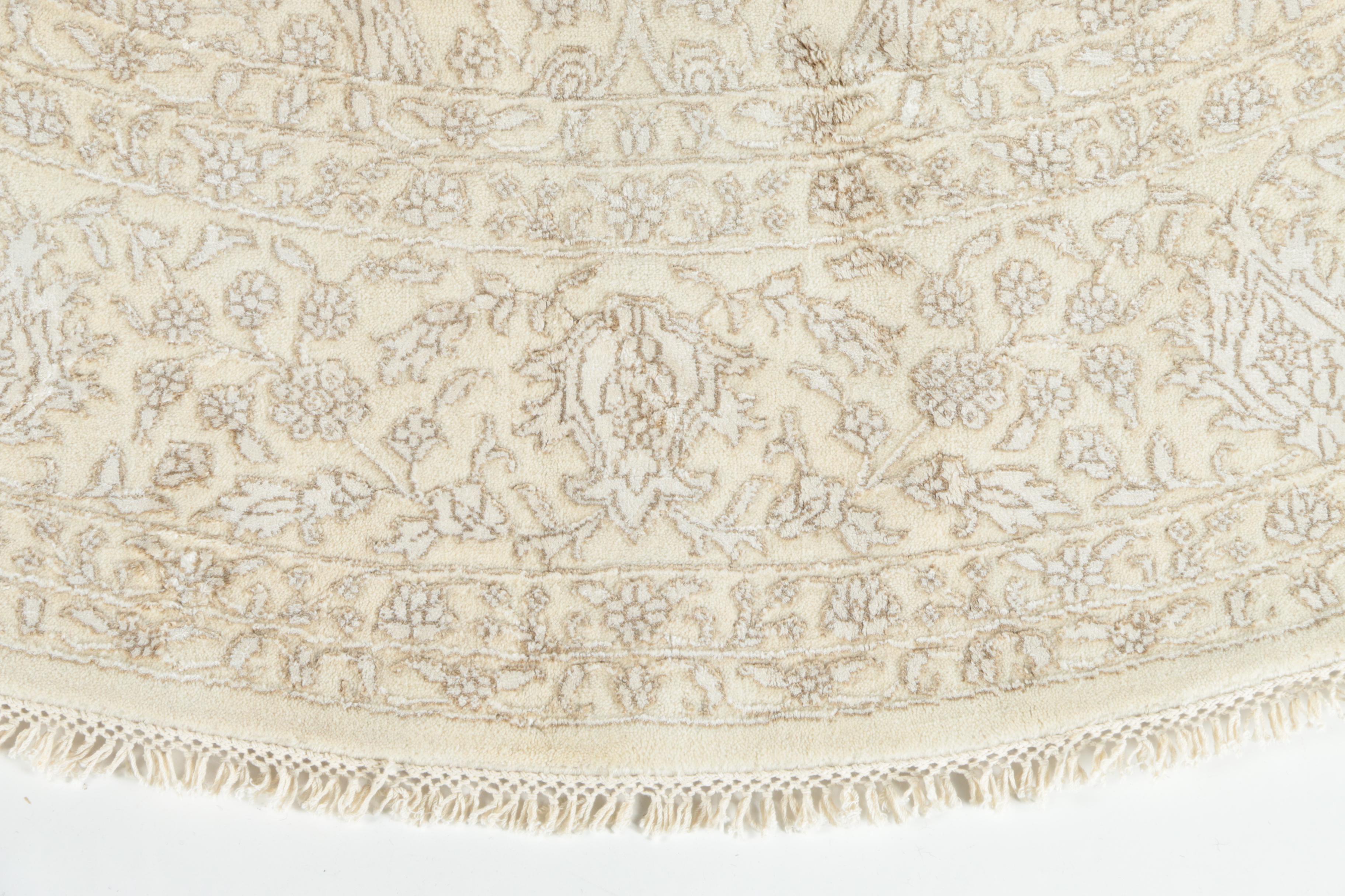 Handmade Silk and Wool Tufenkian Round Rug