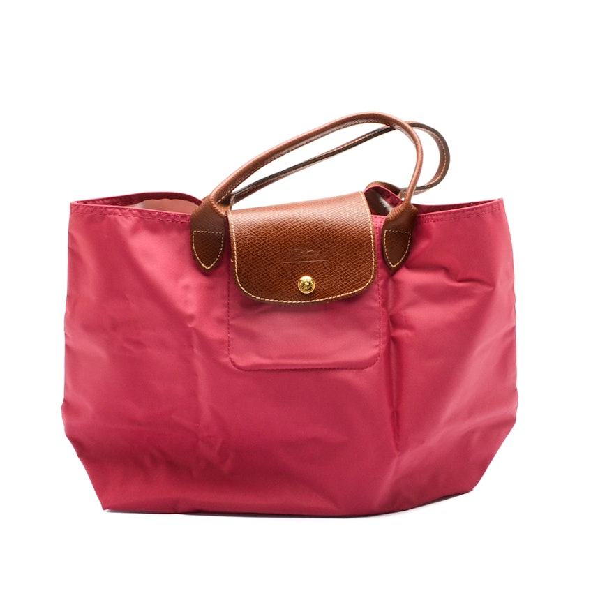 Longchamp Rose Nylon Les Pliages Cabas Handbag