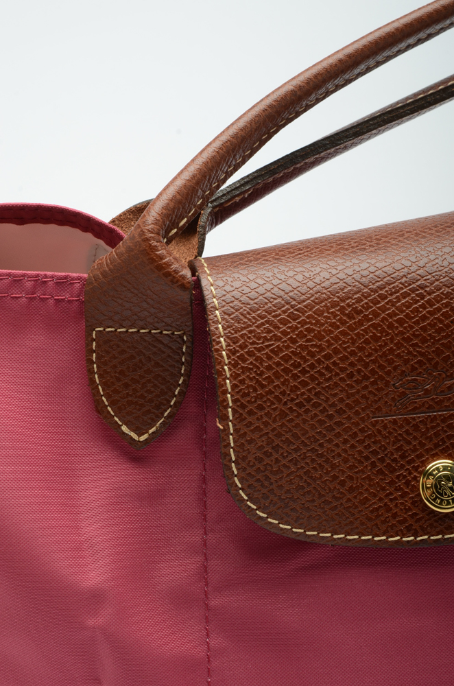 Longchamp Rose Nylon Les Pliages Cabas Handbag