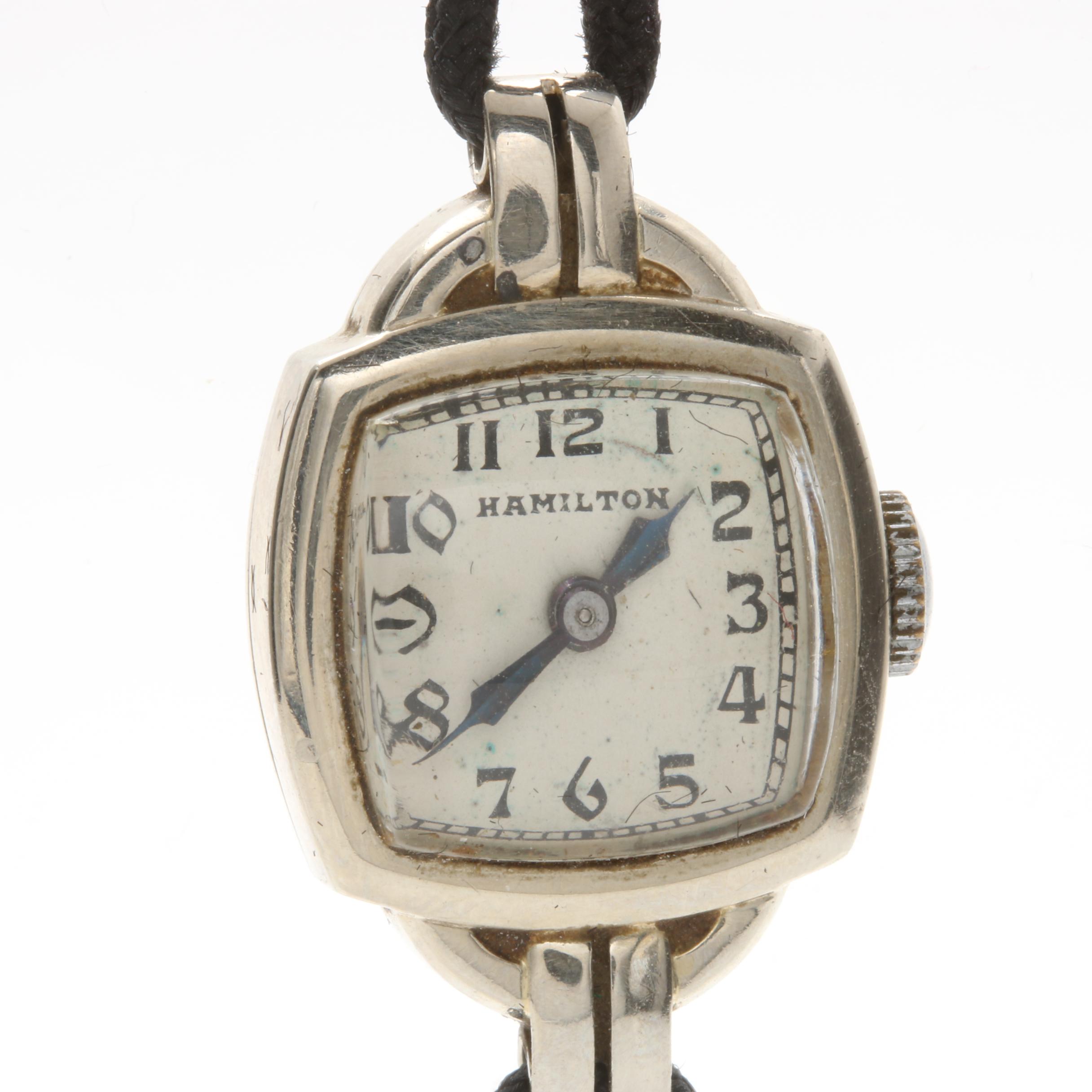 Vintage 14K White Gold Hamilton Watch