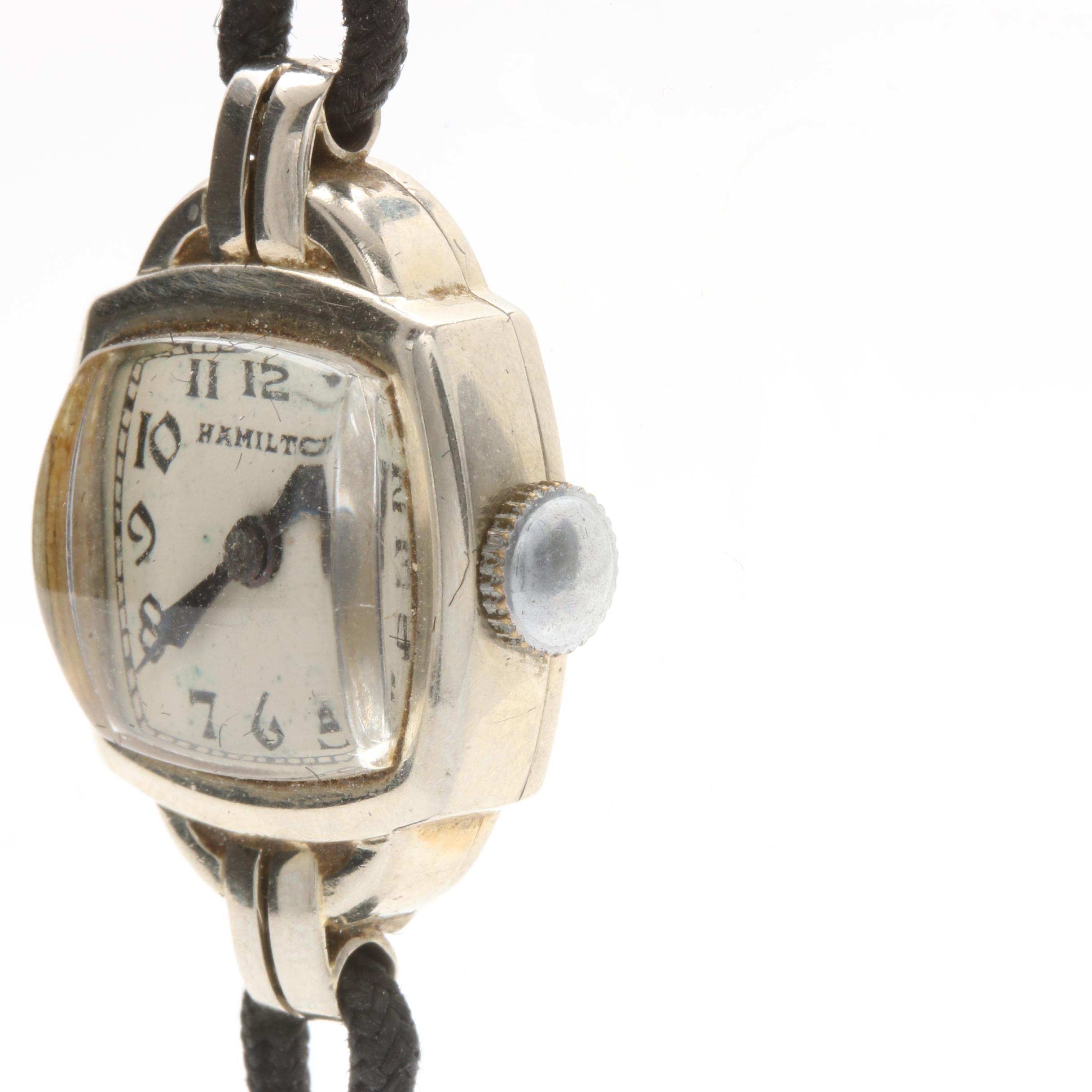 Vintage 14K White Gold Hamilton Watch