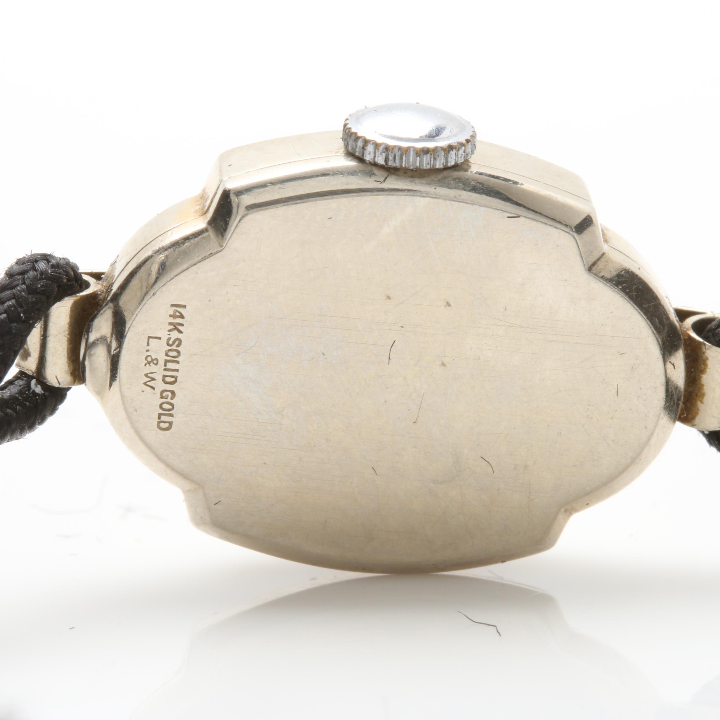 Vintage 14K White Gold Hamilton Watch