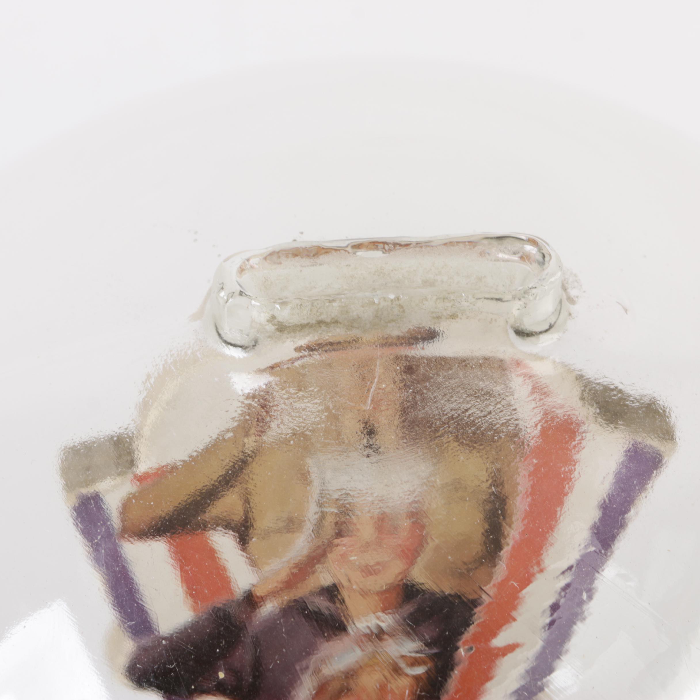 Vintage Glass Novelty Bubble Bank "Save for Day He Returns"