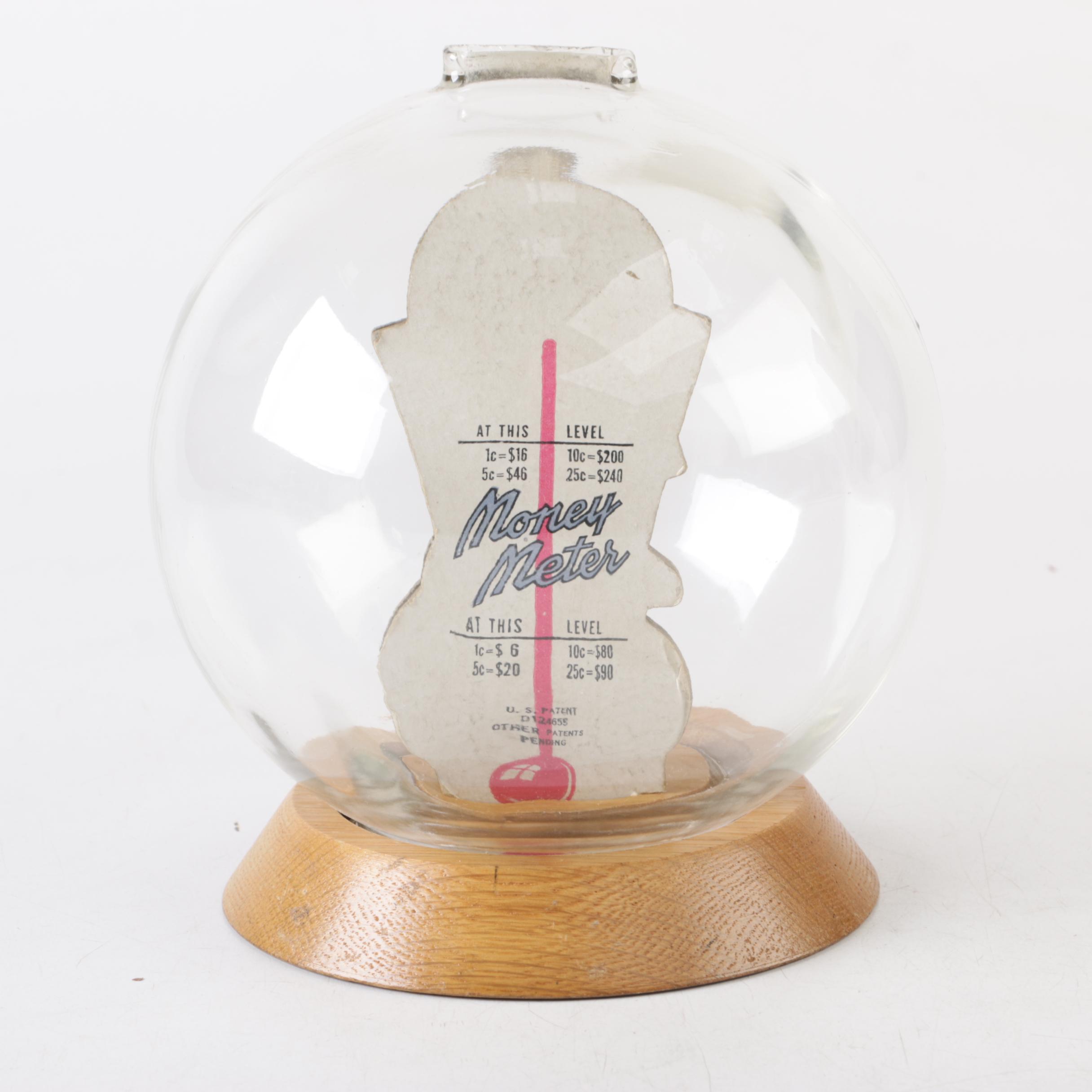 Vintage Glass Novelty Bubble Bank "Save for Day He Returns"