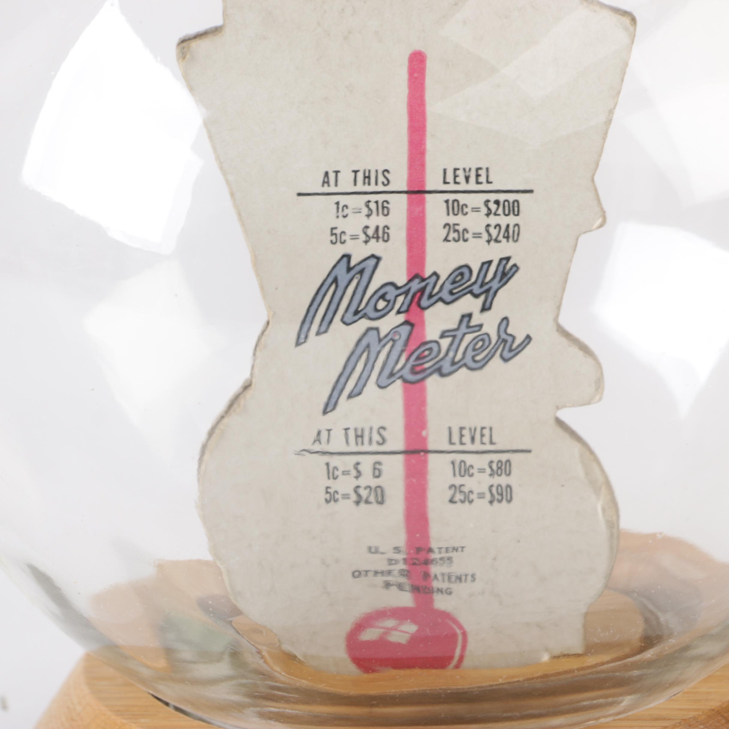 Vintage Glass Novelty Bubble Bank "Save for Day He Returns"