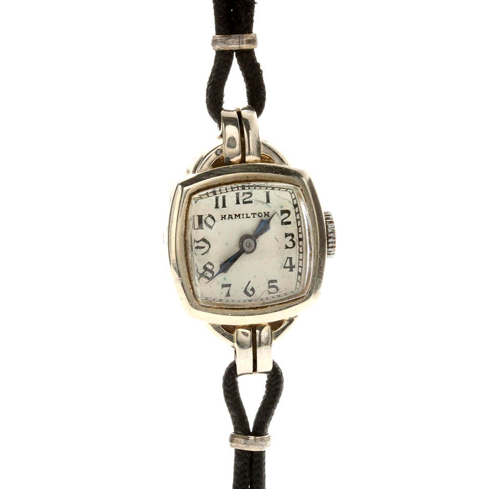 Vintage 14K White Gold Hamilton Watch