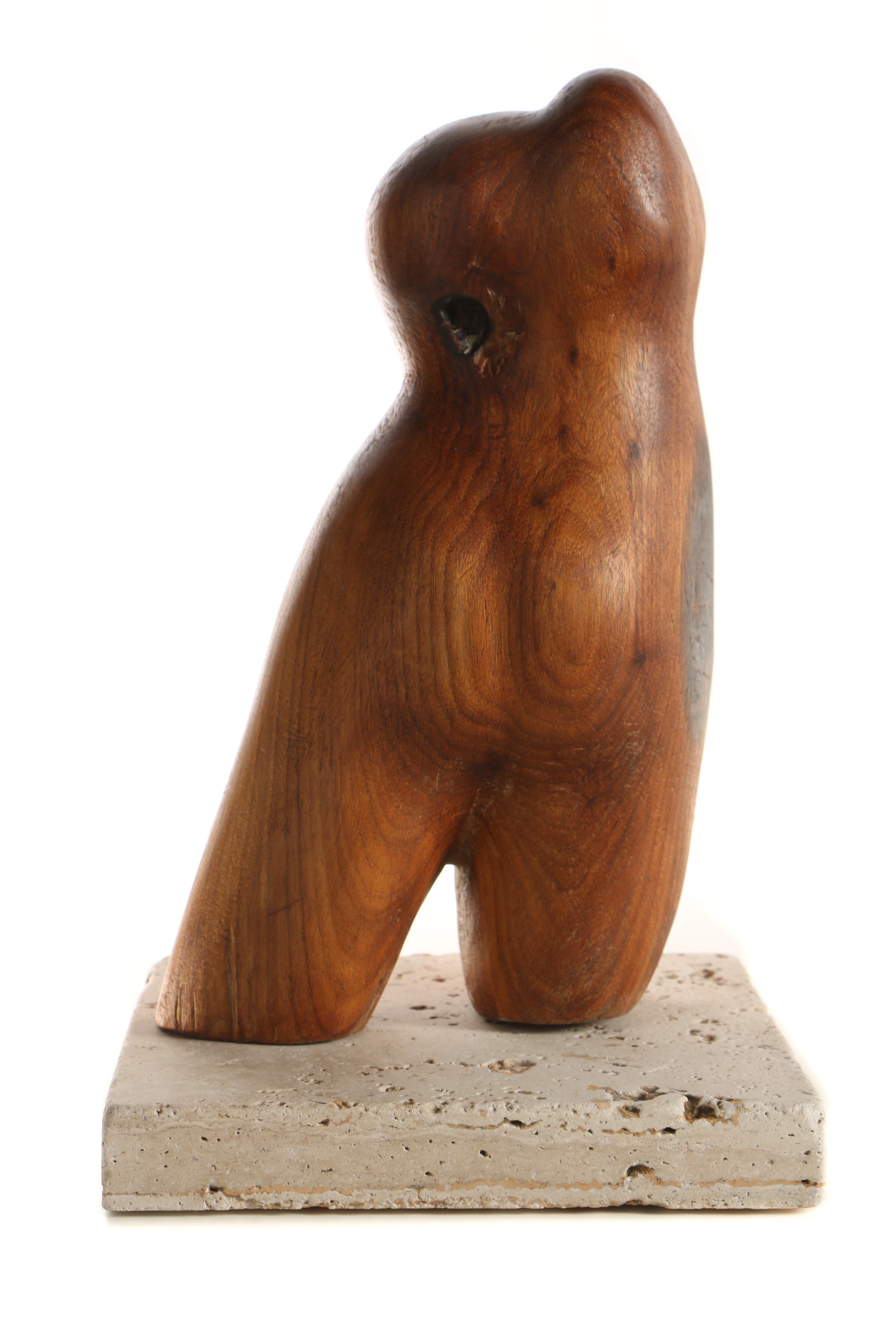 Nancy Gollobin Wood Sculpture "She Waits"