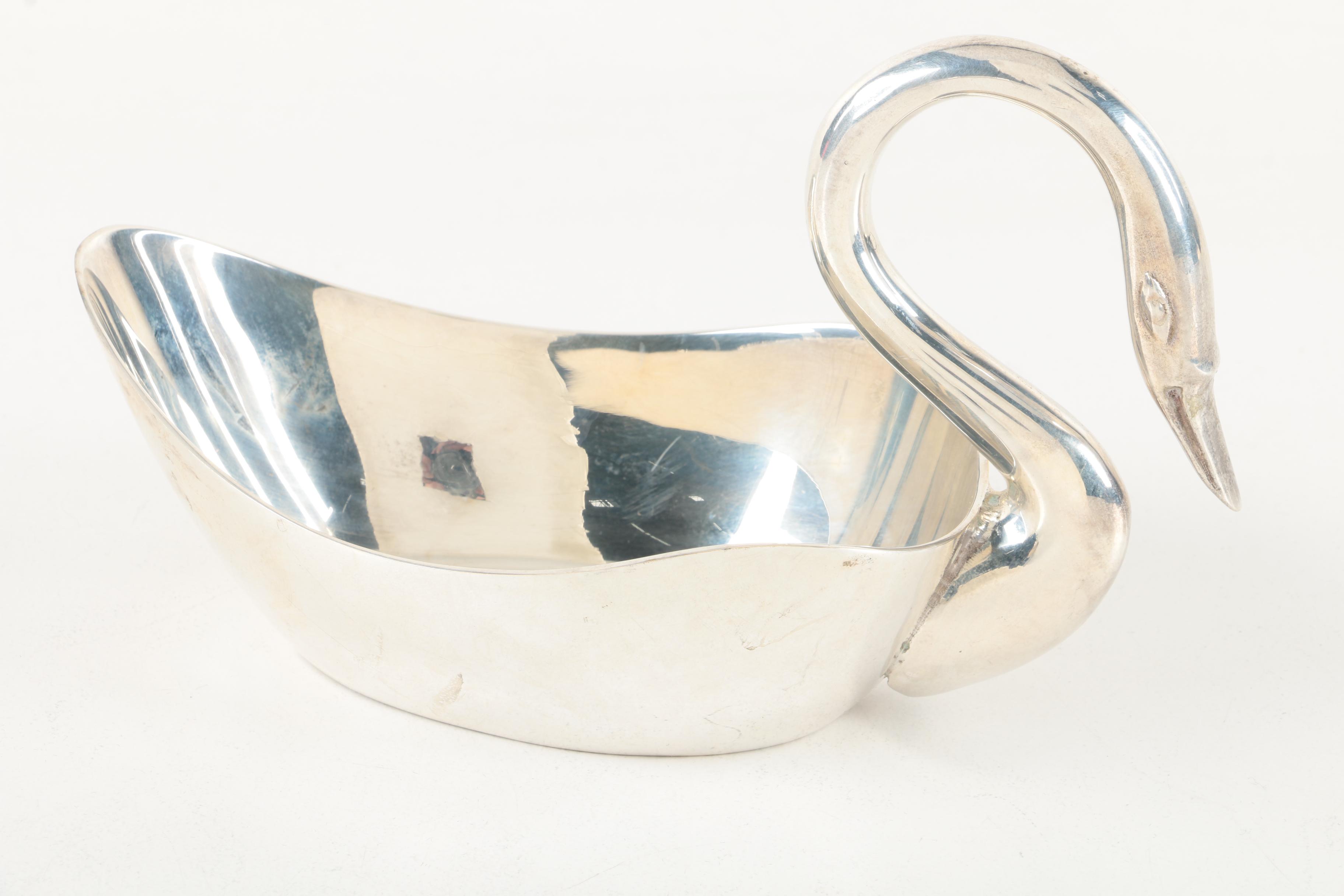 Leonard Butterfly Silver Plate Trivet and Other Silver Plate