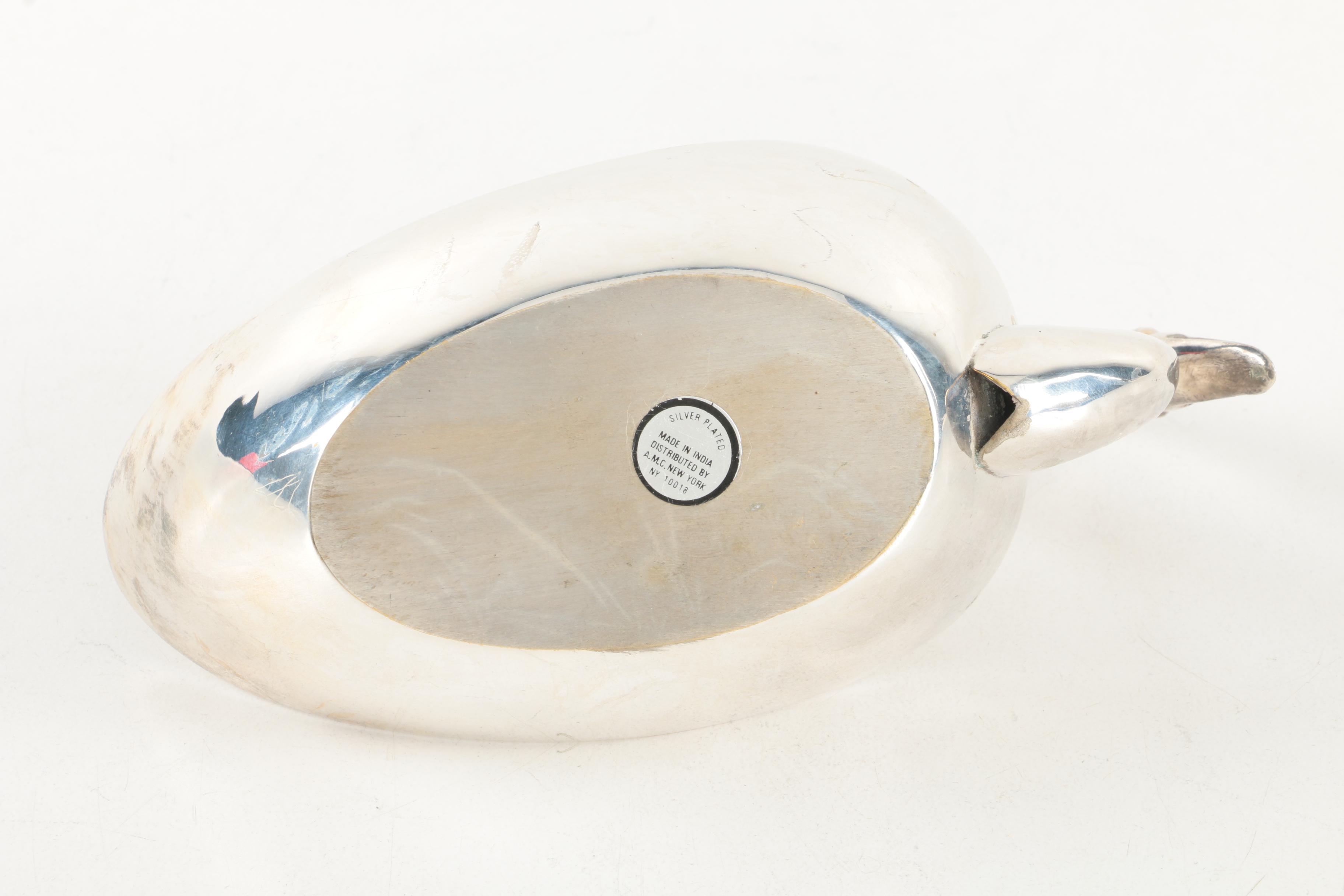 Leonard Butterfly Silver Plate Trivet and Other Silver Plate