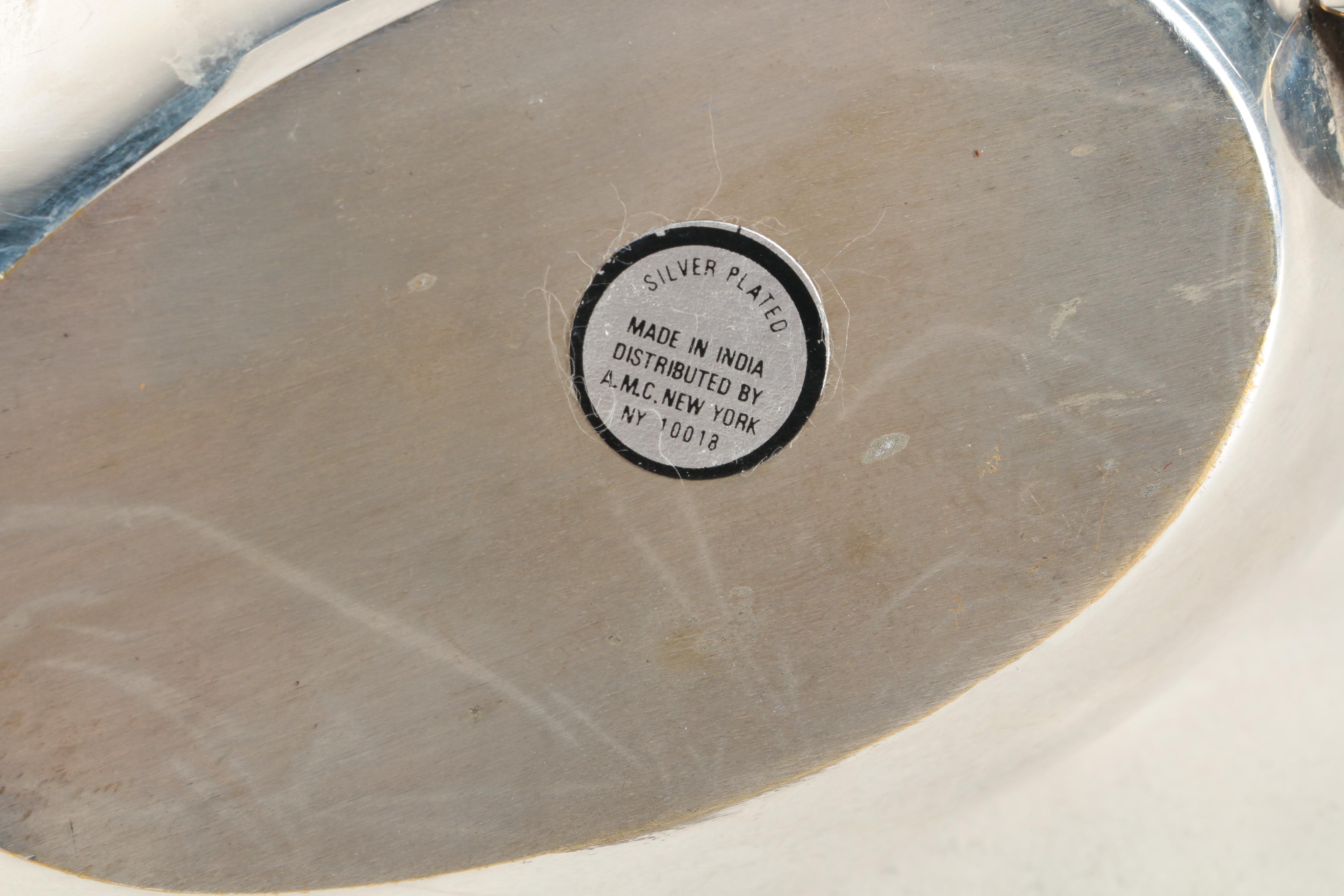 Leonard Butterfly Silver Plate Trivet and Other Silver Plate